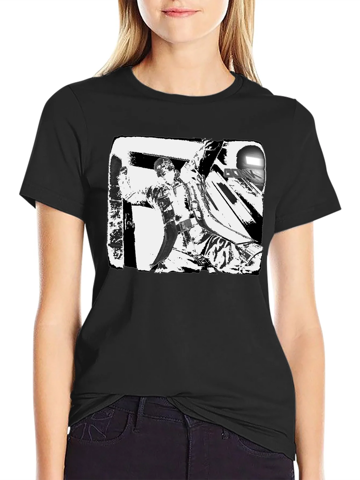 Black & White Graphic Tee: Action Scene product image 2