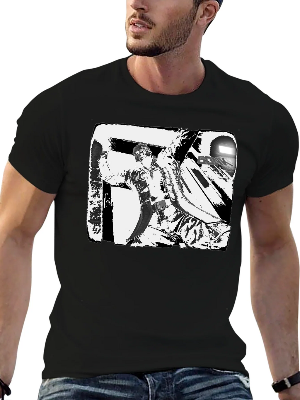 Black & White Graphic Tee: Action Scene product image 6
