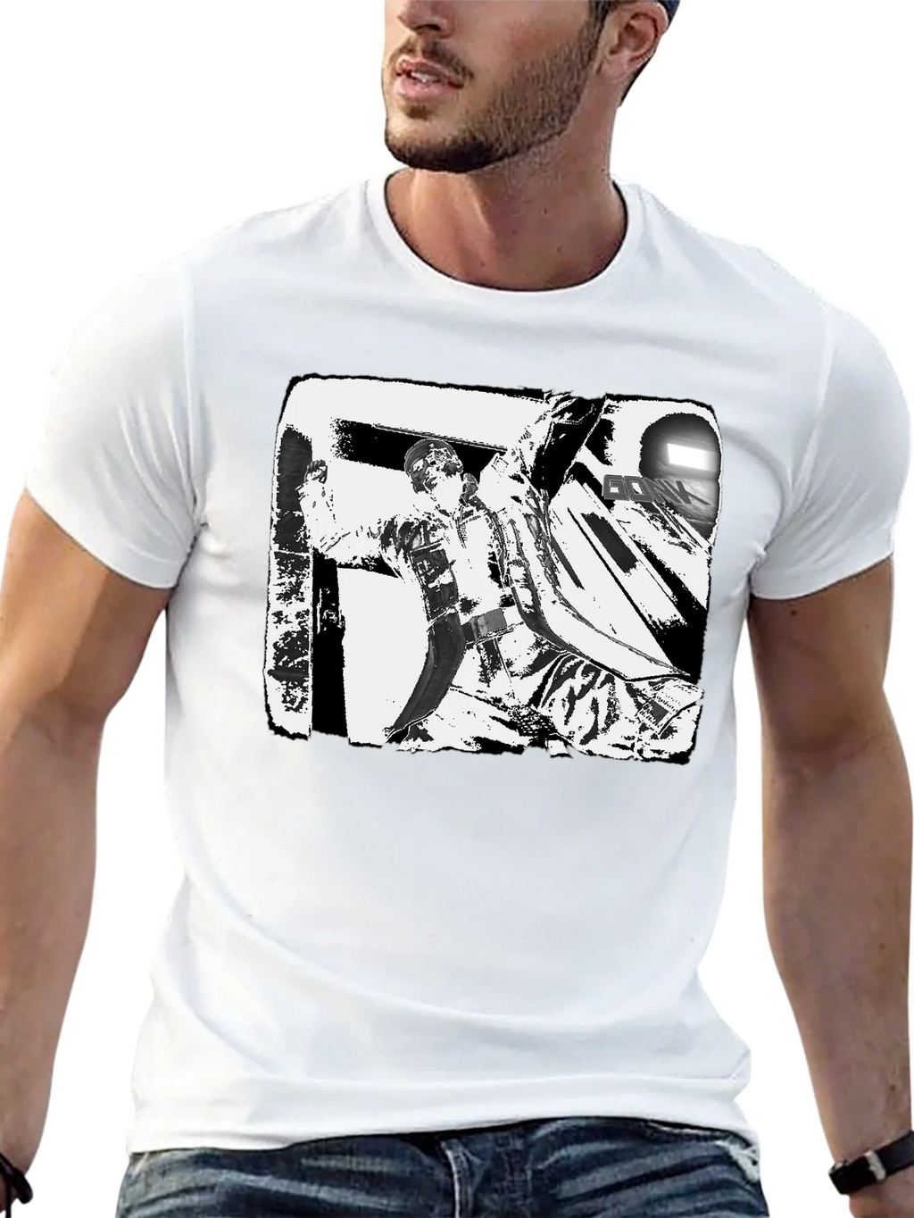 Black & White Graphic Tee: Action Scene product image 12