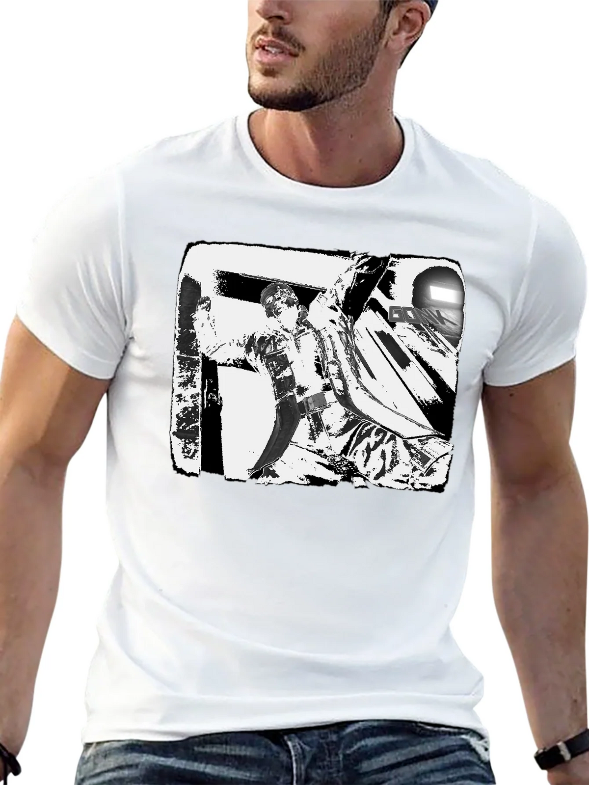Black & White Graphic Tee: Action Scene product image 12