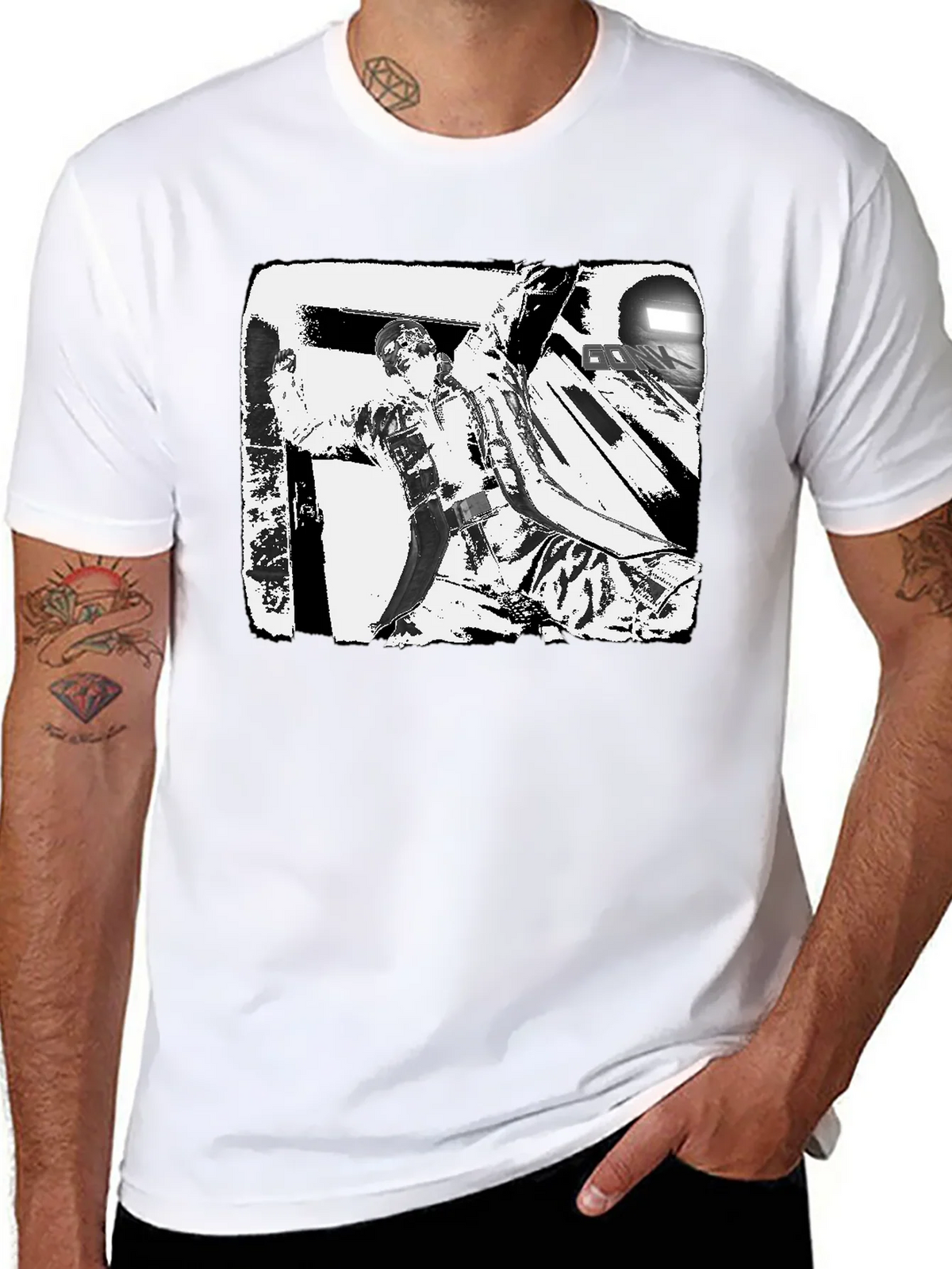 Black & White Graphic Tee: Action Scene product image 7