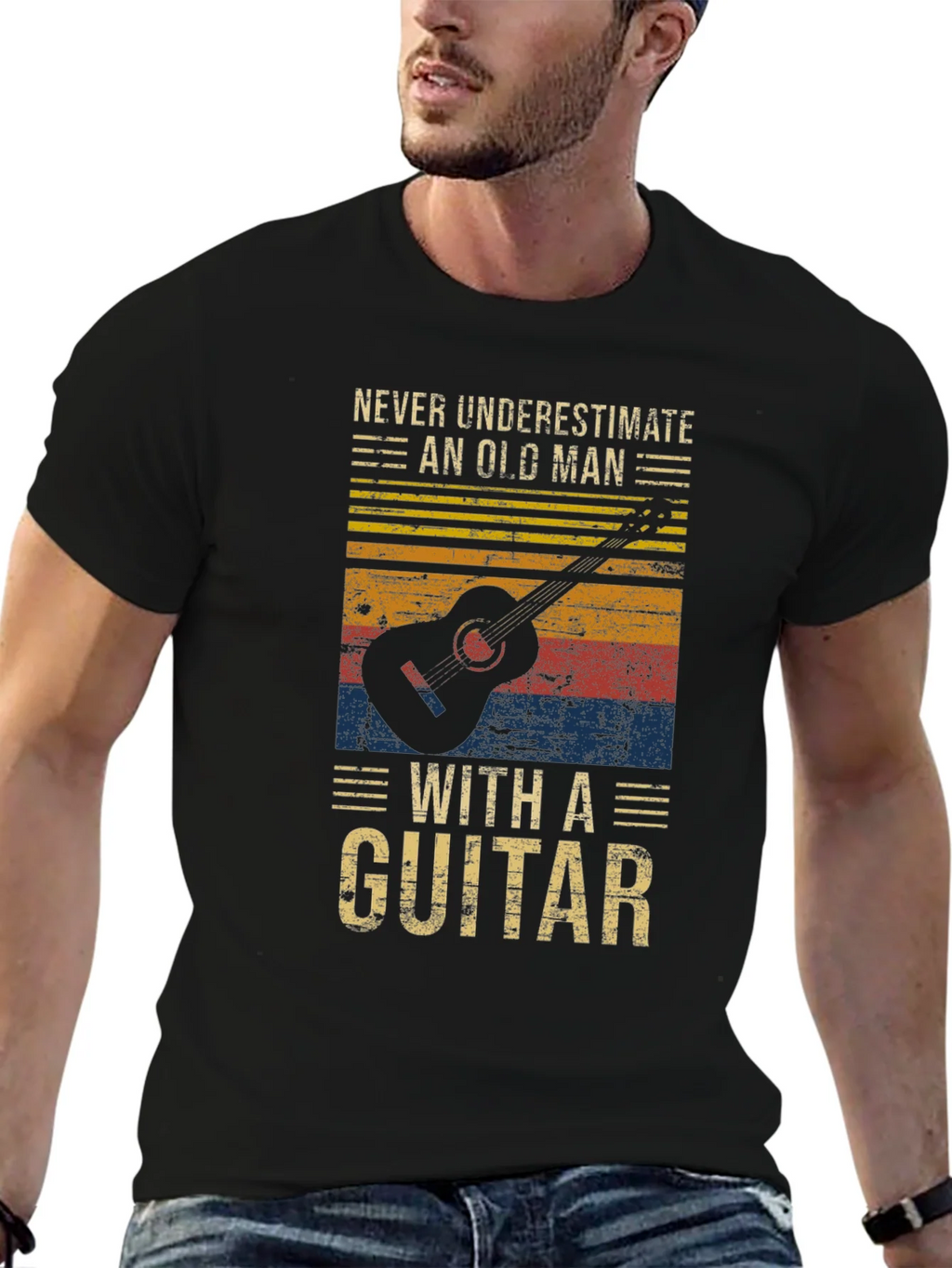 Old Man Guitar T-Shirt - Vintage Graphic Tee product image 6