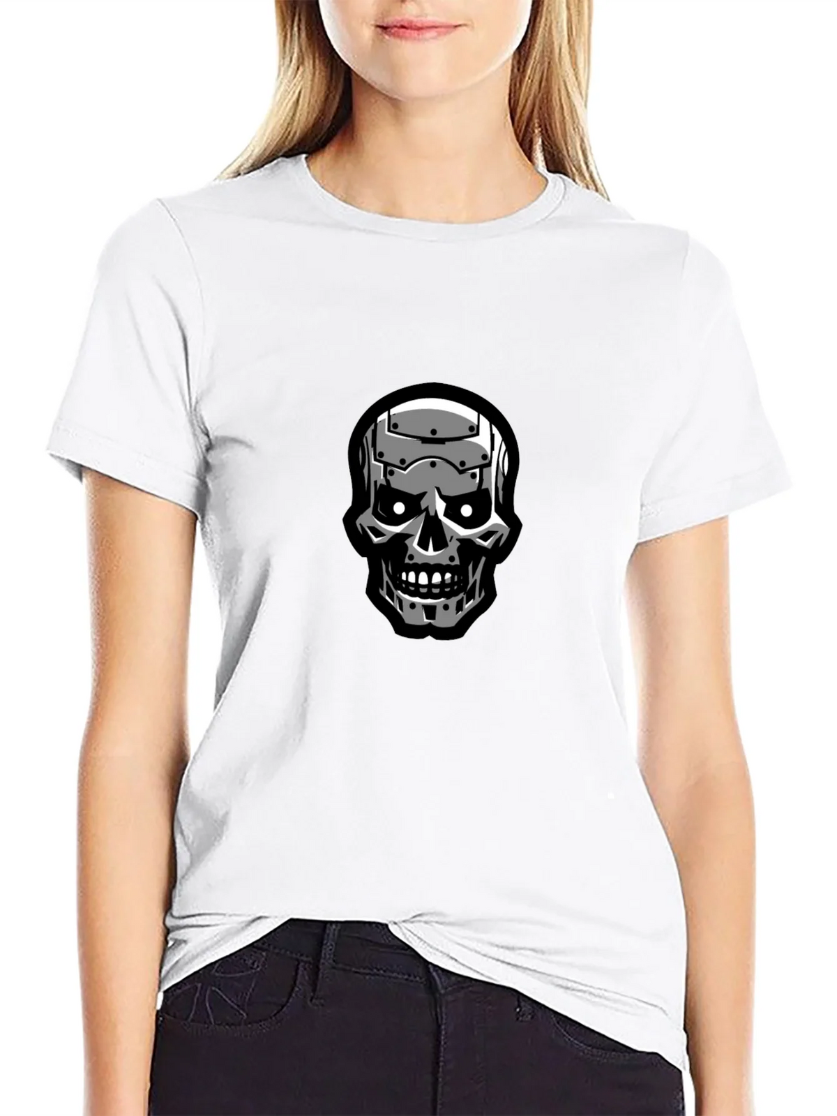 Terminator Skull Graphic Black T-Shirt product image 8