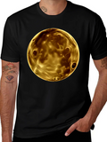 Golden Planet Graphic Print Mens Black T-Shirt product image 1