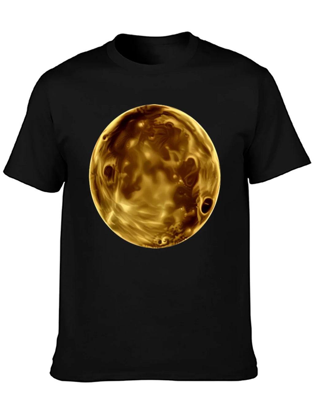 Golden Planet Graphic Print Mens Black T-Shirt product image 3