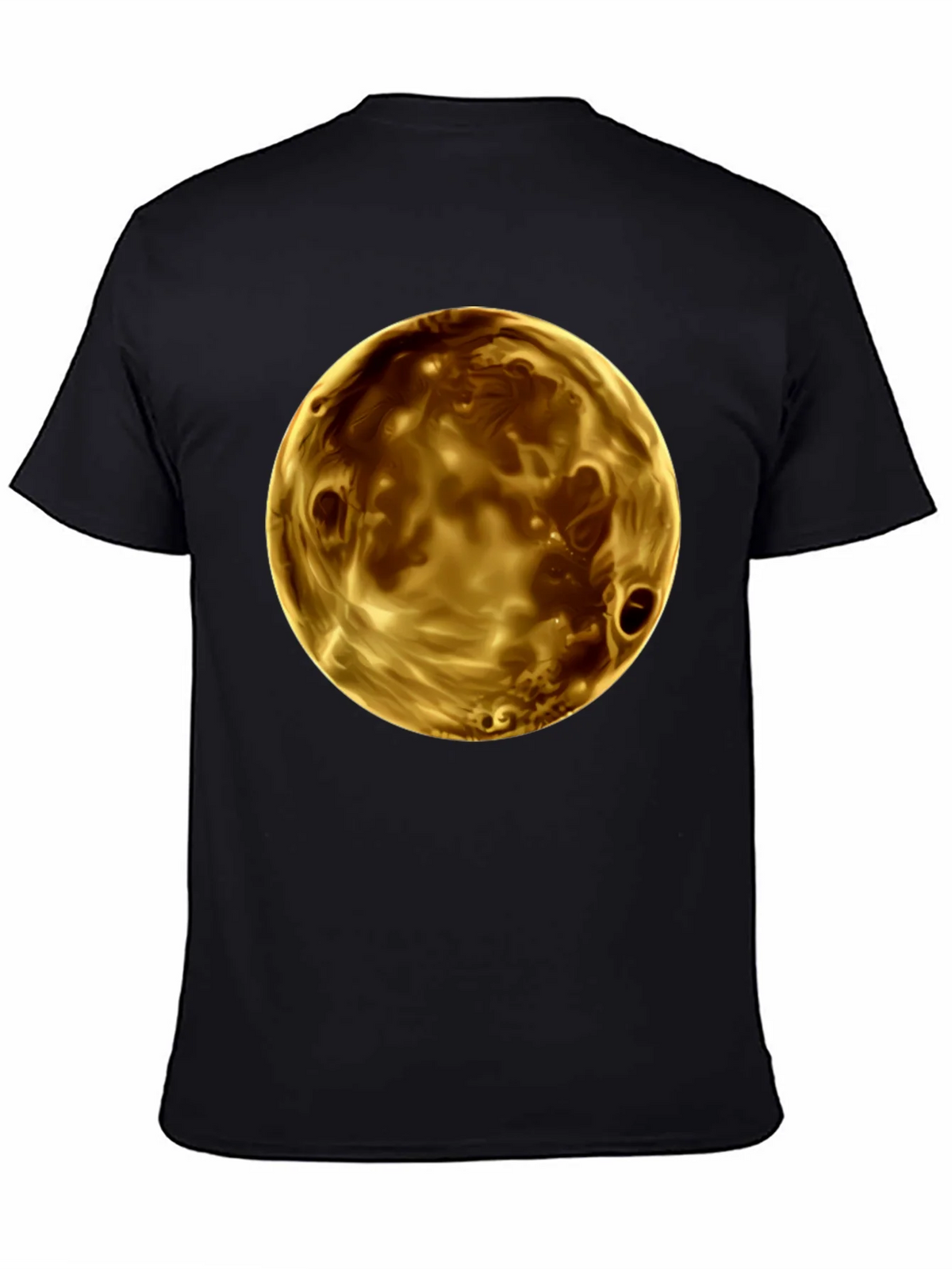 Golden Planet Graphic Print Mens Black T-Shirt product image 4