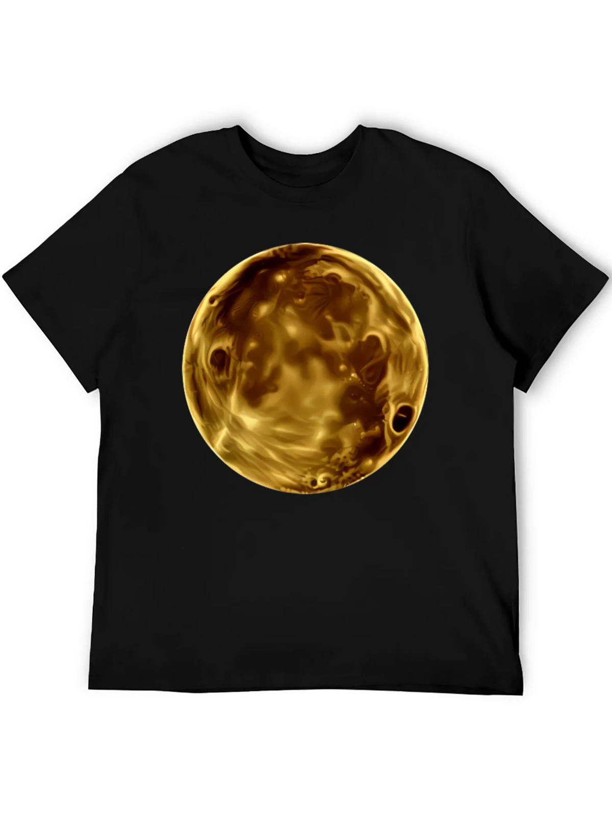 Golden Planet Graphic Print Mens Black T-Shirt product image 5