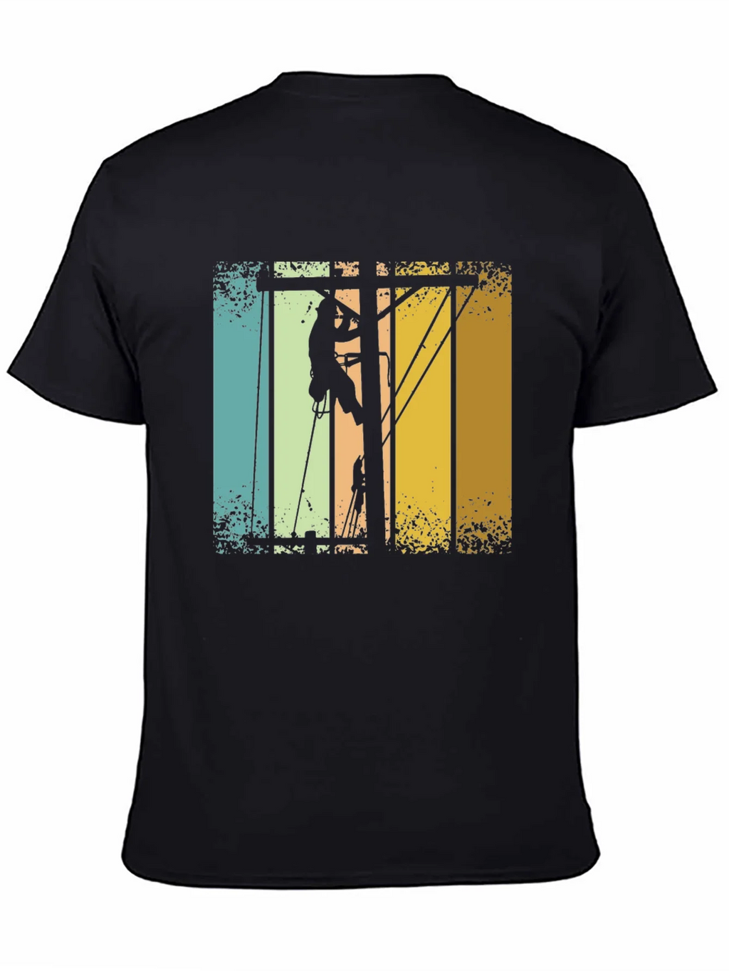 Lineman Retro T-Shirt - Electrician Climbing Pole Tee product image 4