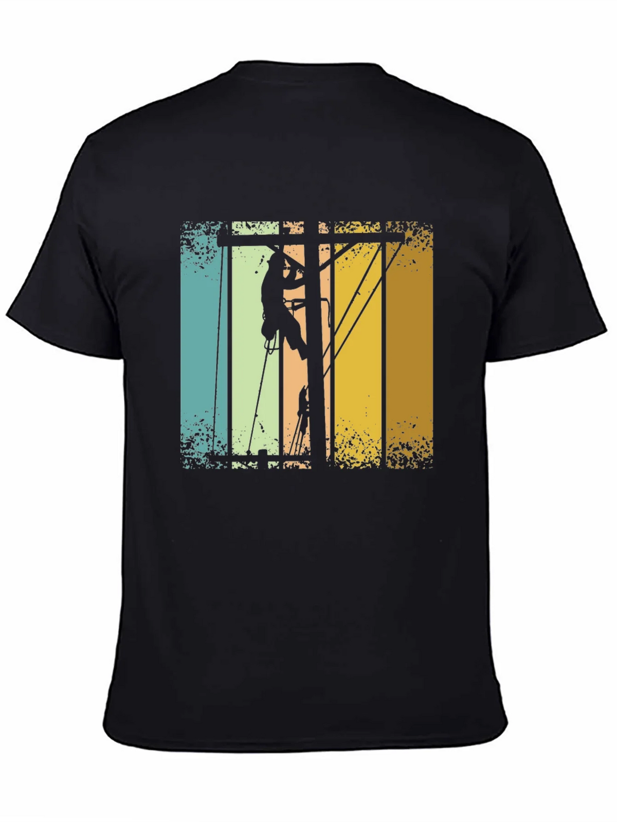 Lineman Retro T-Shirt - Electrician Climbing Pole Tee product image 4