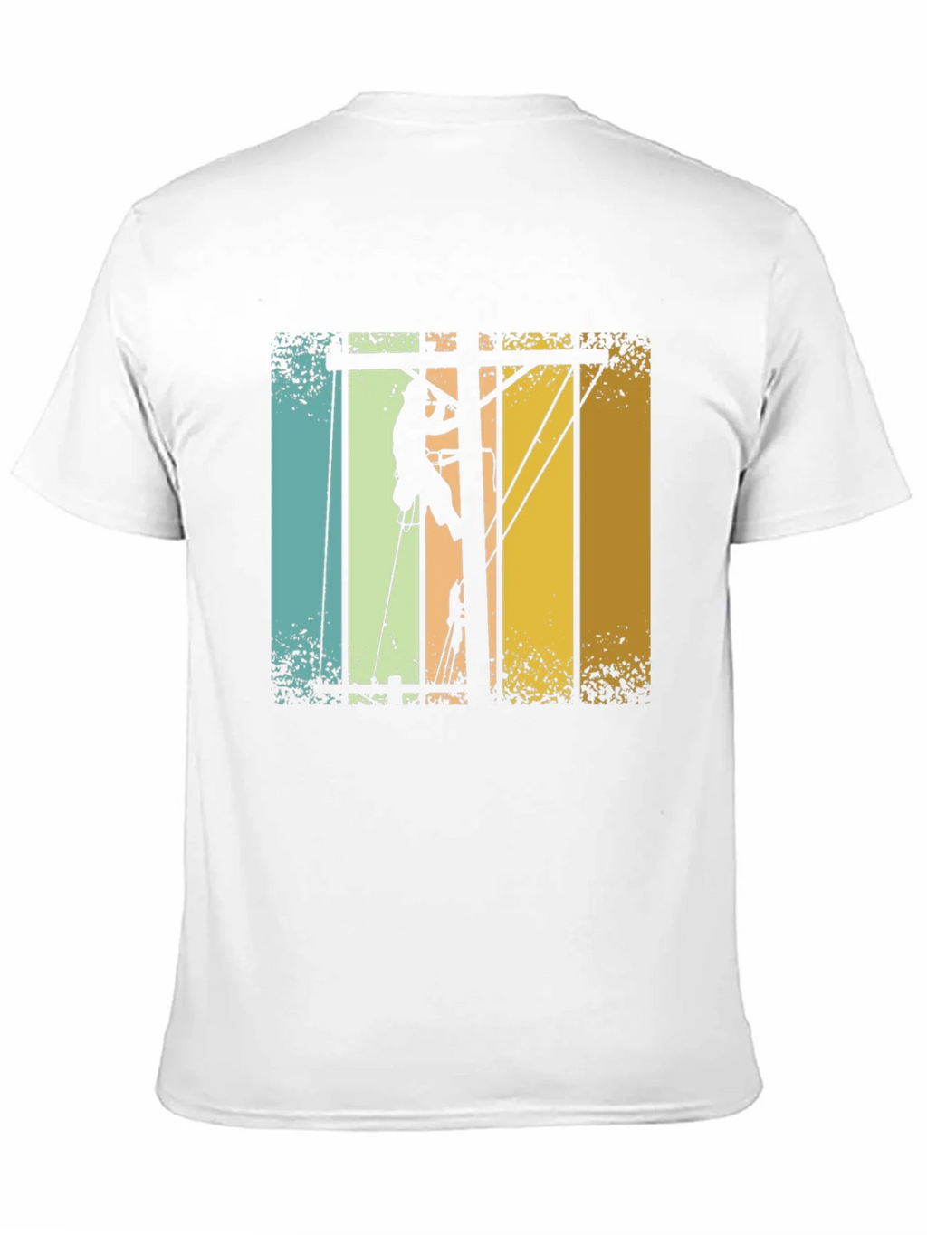 Lineman Retro T-Shirt - Electrician Climbing Pole Tee product image 10