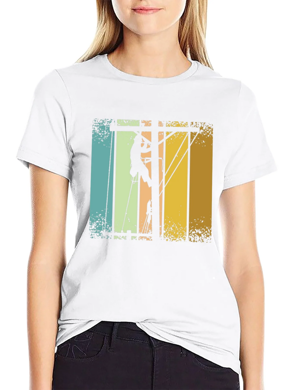 Lineman Retro T-Shirt - Electrician Climbing Pole Tee product image 8