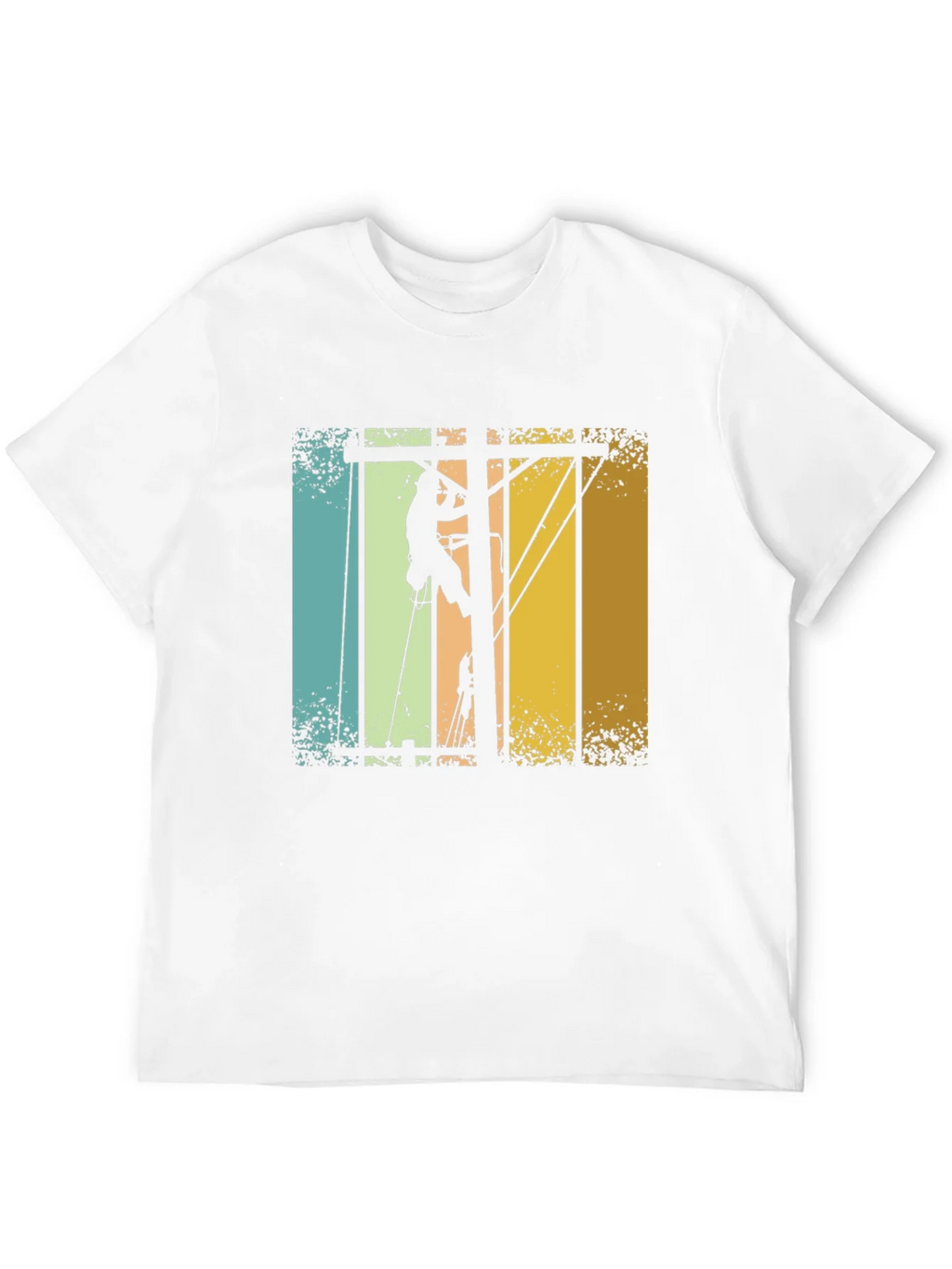 Lineman Retro T-Shirt - Electrician Climbing Pole Tee product image 11