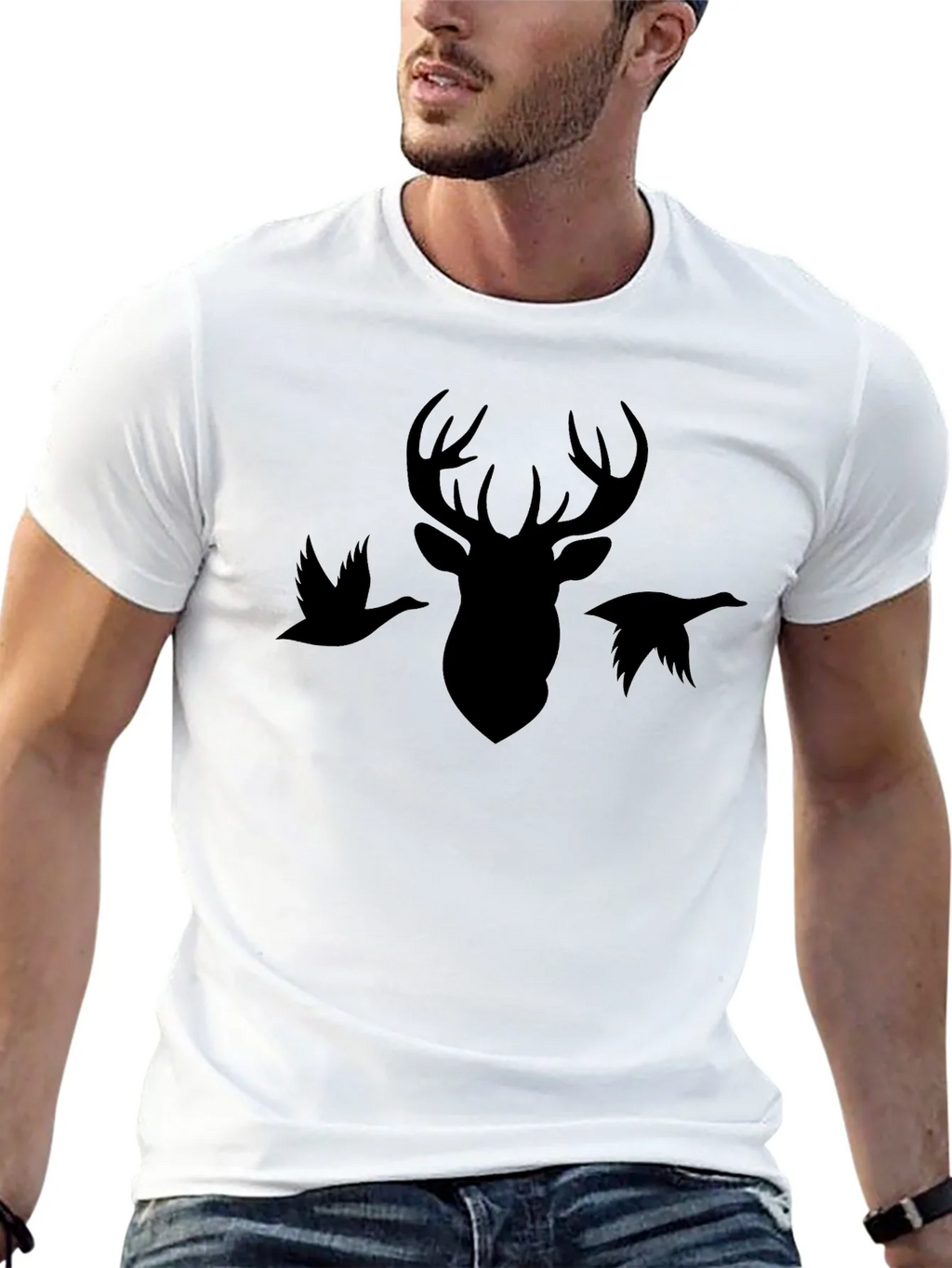 Deer Hunting T-Shirt | Mens Black Graphic Tee product image 12