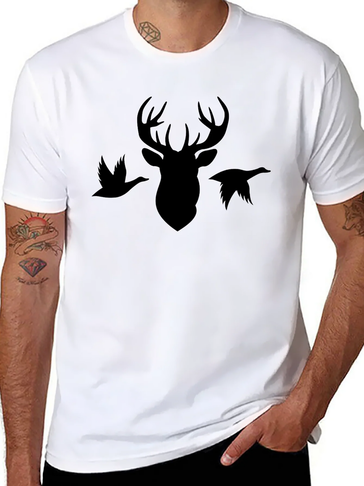 Deer Hunting T-Shirt | Mens Black Graphic Tee product image 7