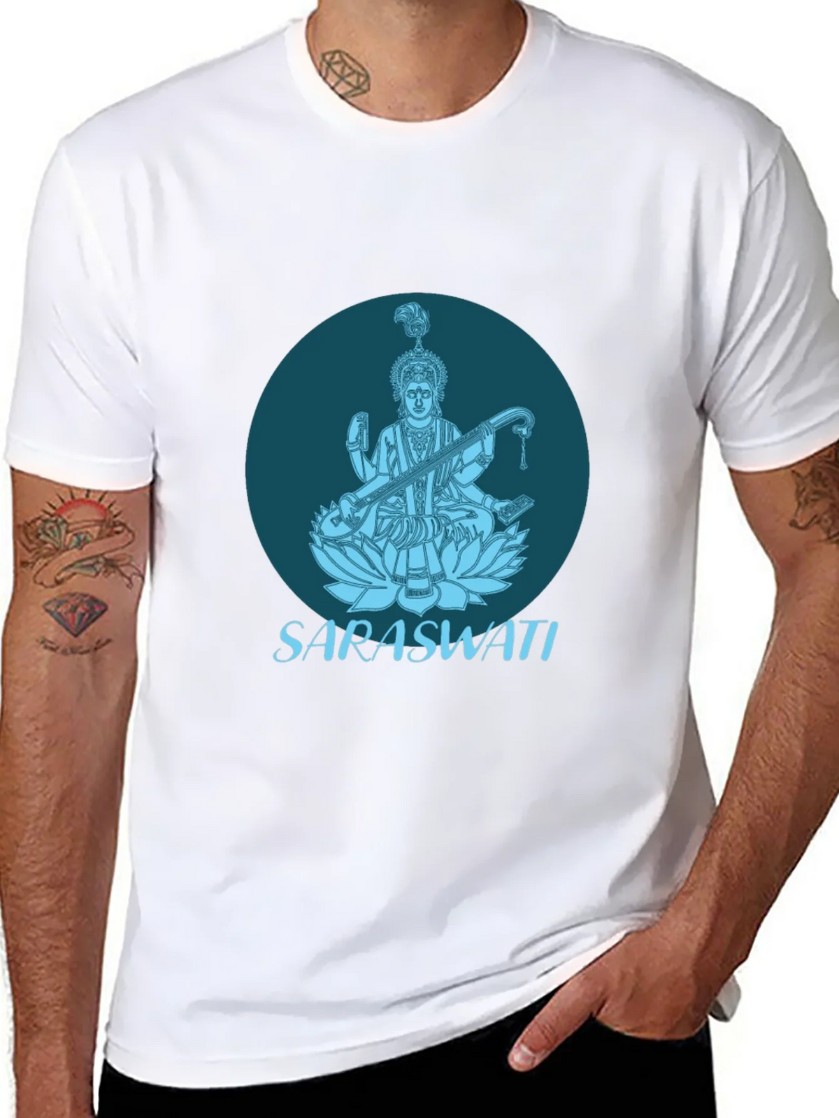 Saraswati Graphic Tee - Black Cotton T-Shirt product image 7