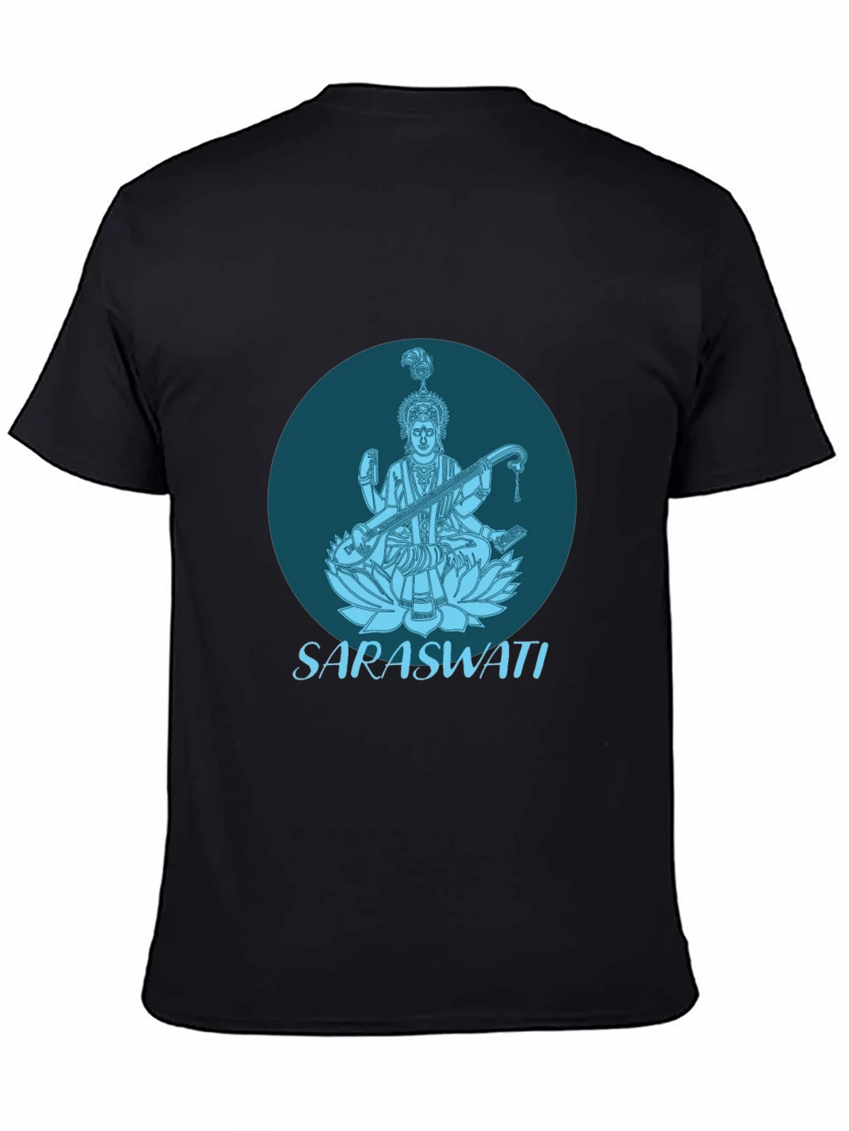 Saraswati Graphic Tee - Black Cotton T-Shirt product image 4