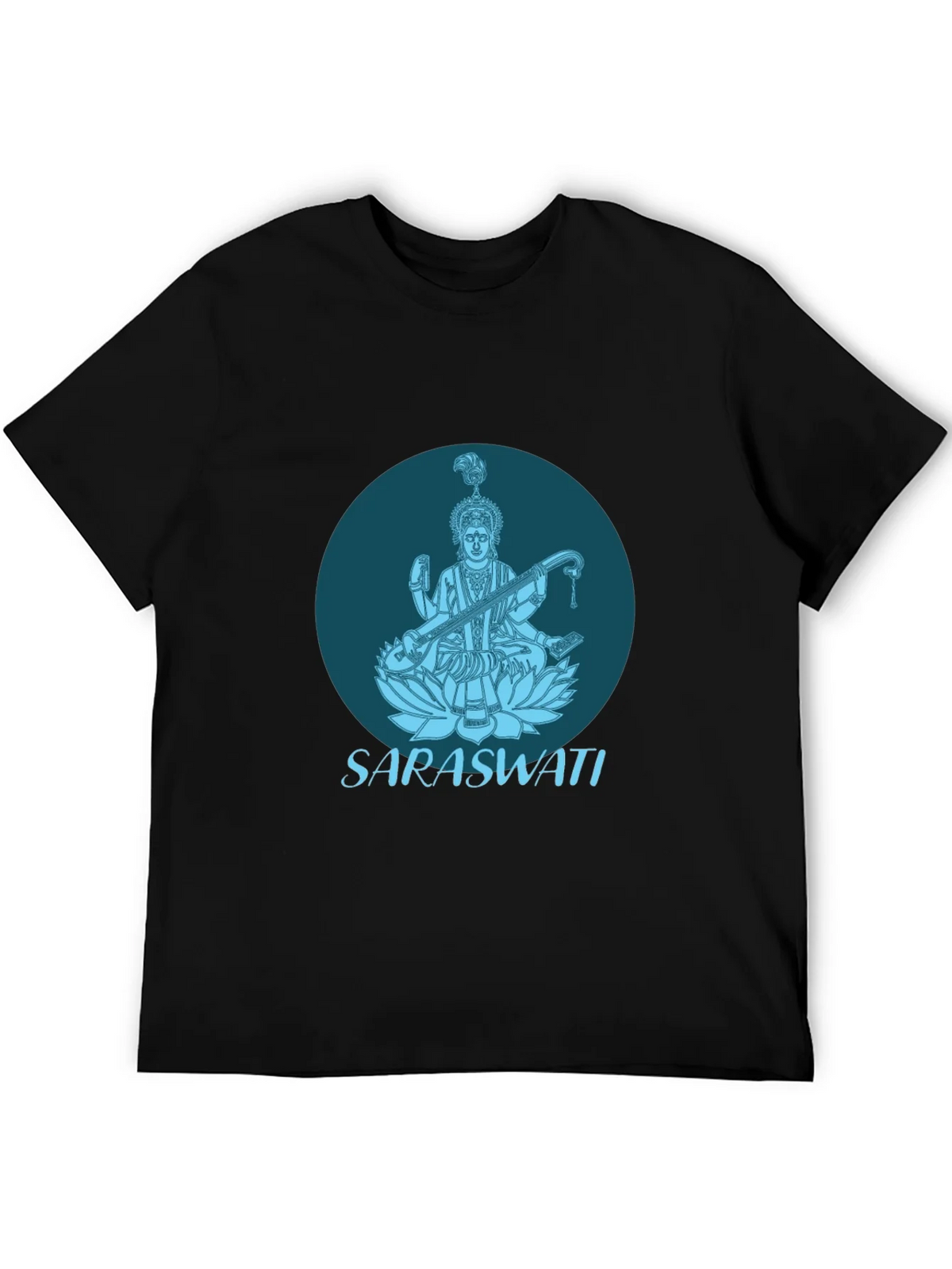 Saraswati Graphic Tee - Black Cotton T-Shirt product image 5