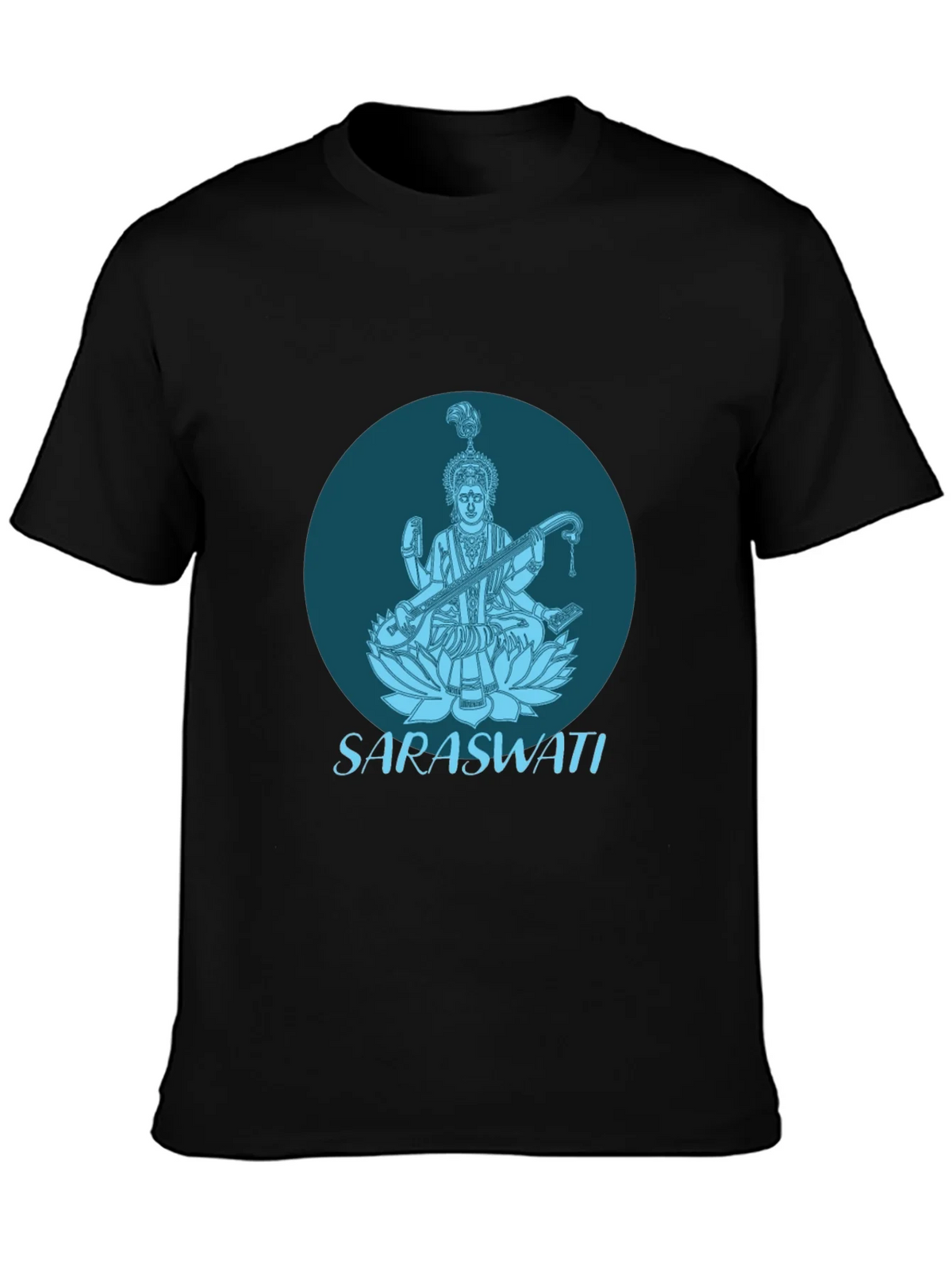 Saraswati Graphic Tee - Black Cotton T-Shirt product image 3