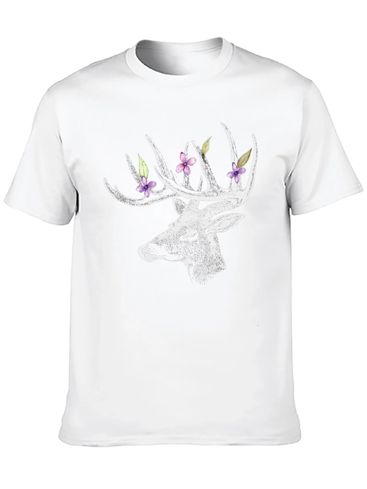 Deer with Floral Antlers Graphic Tee product image 9