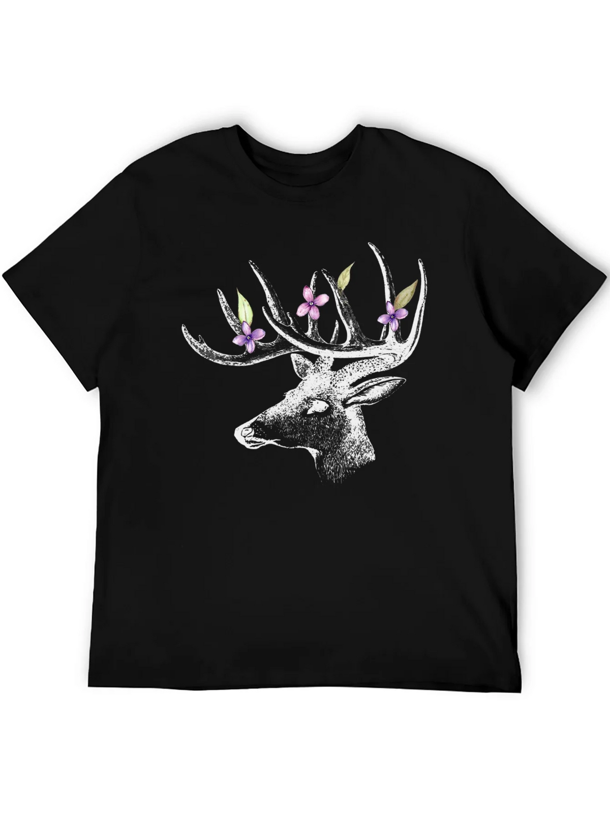 Deer with Floral Antlers Graphic Tee product image 5