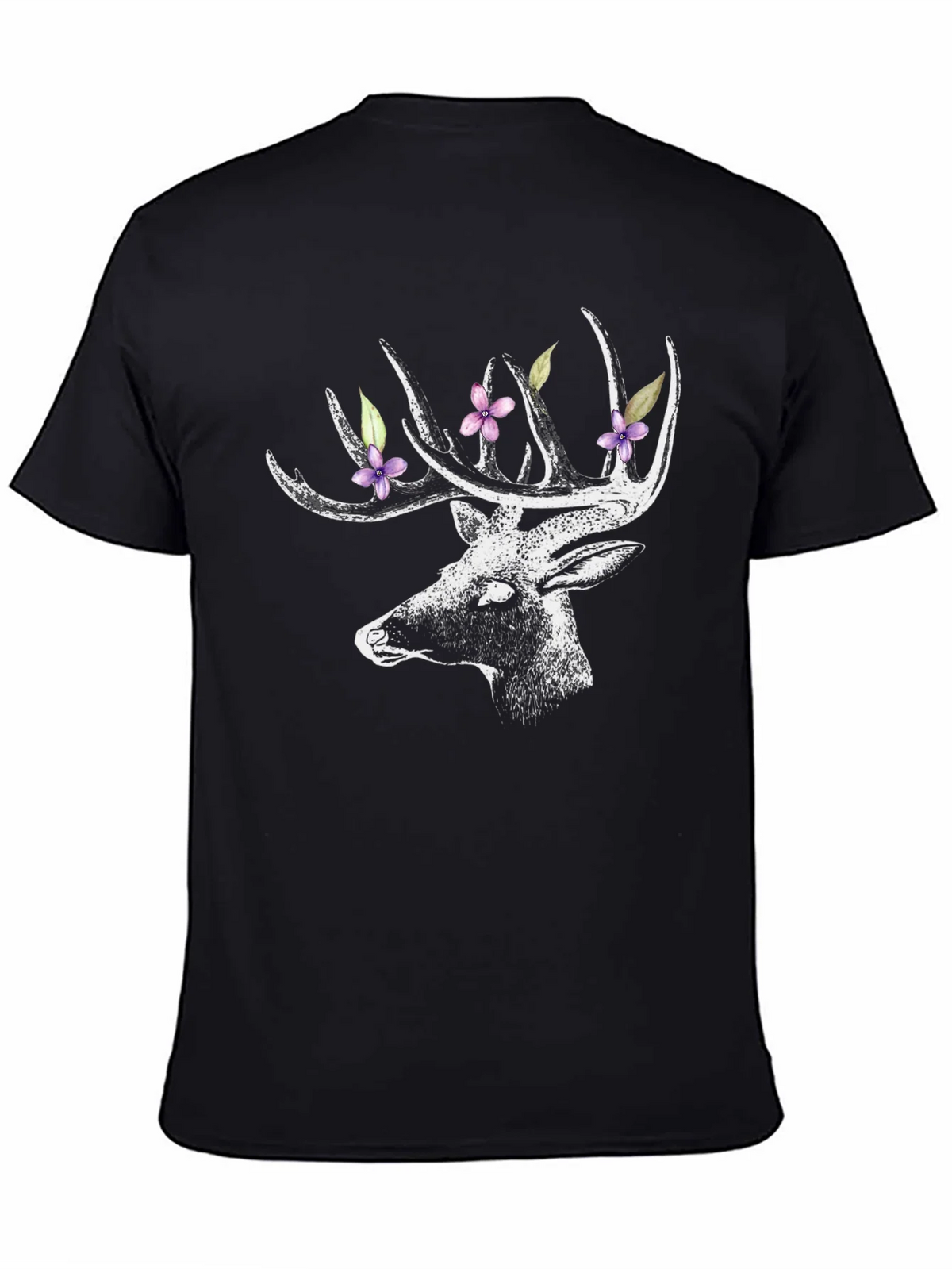 Deer with Floral Antlers Graphic Tee product image 4