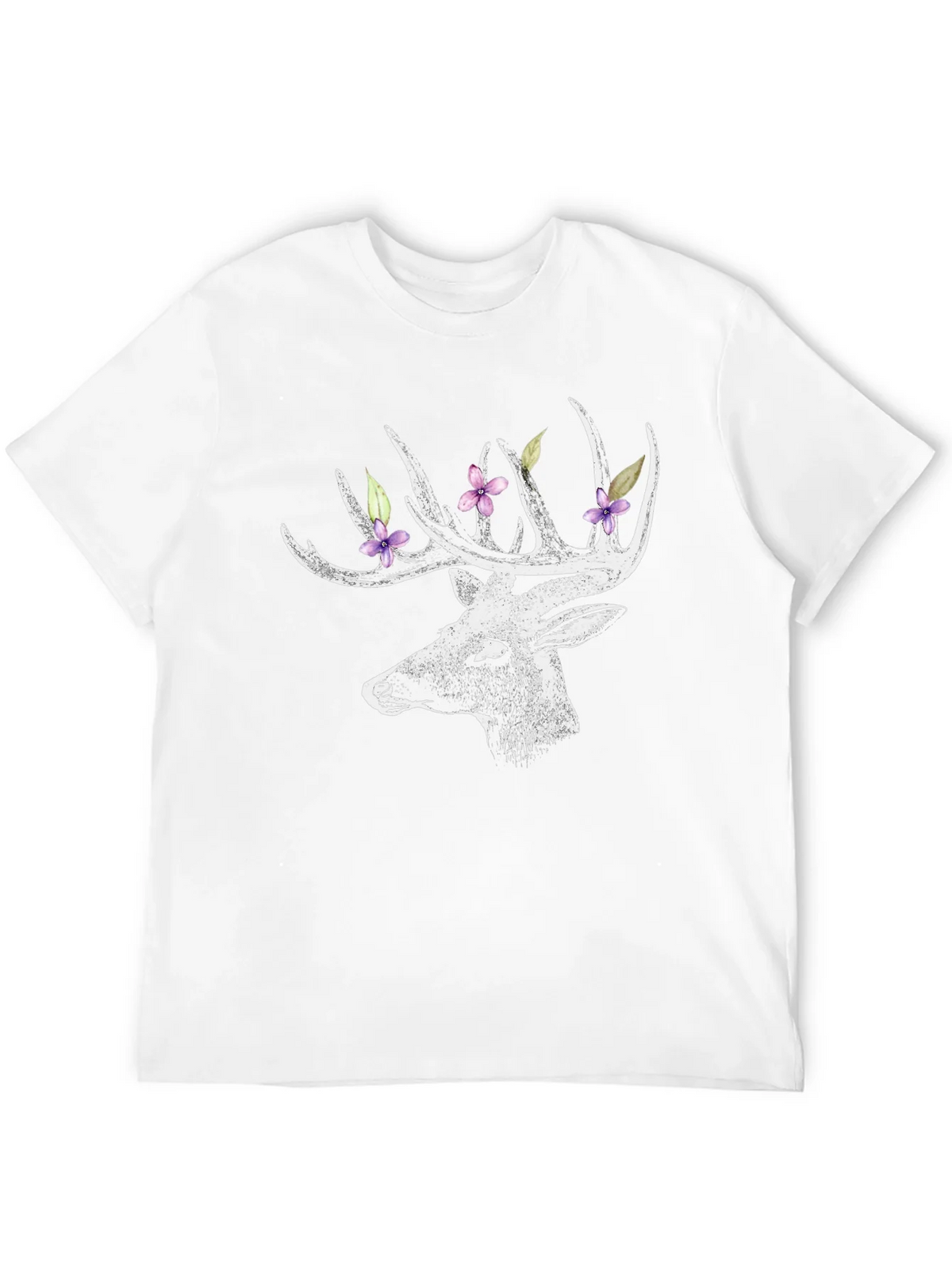 Deer with Floral Antlers Graphic Tee product image 11