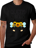 Queen Bee Sunflower Graphic Tee - Black Unisex T-Shirt product image 1