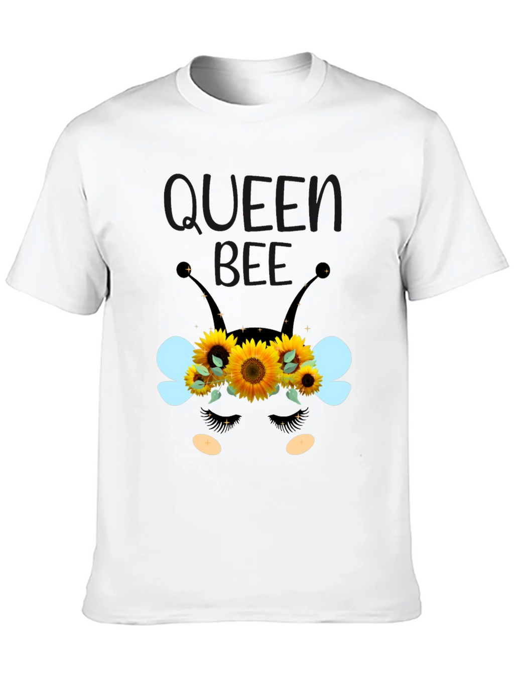 Queen Bee Sunflower Graphic Tee - Black Unisex T-Shirt product image 9