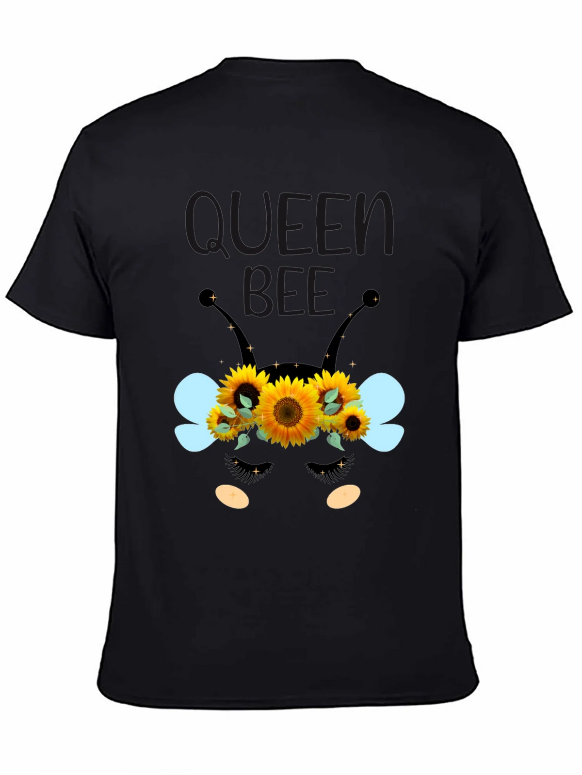 Queen Bee Sunflower Graphic Tee - Black Unisex T-Shirt product image 4