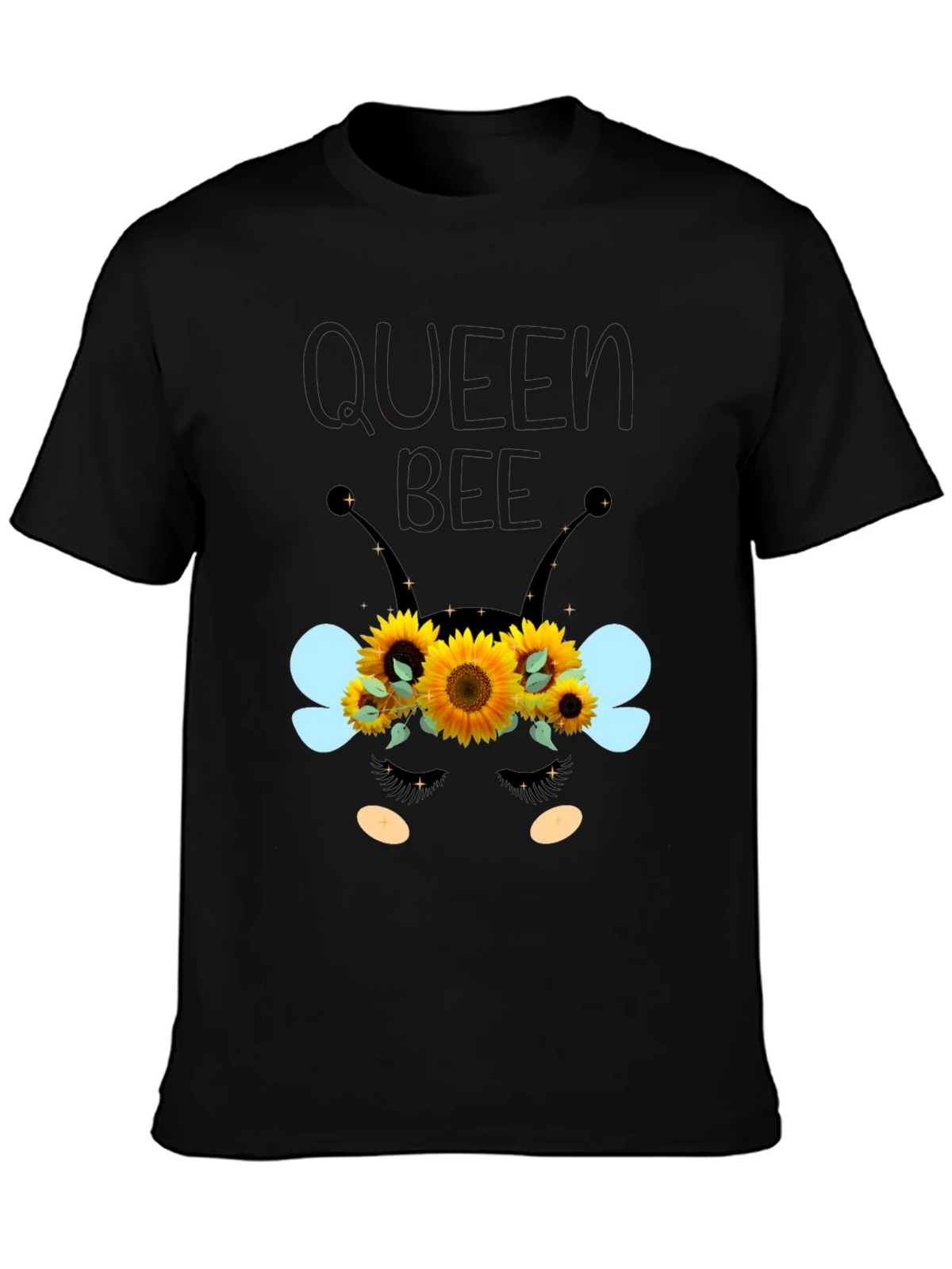 Queen Bee Sunflower Graphic Tee - Black Unisex T-Shirt product image 3