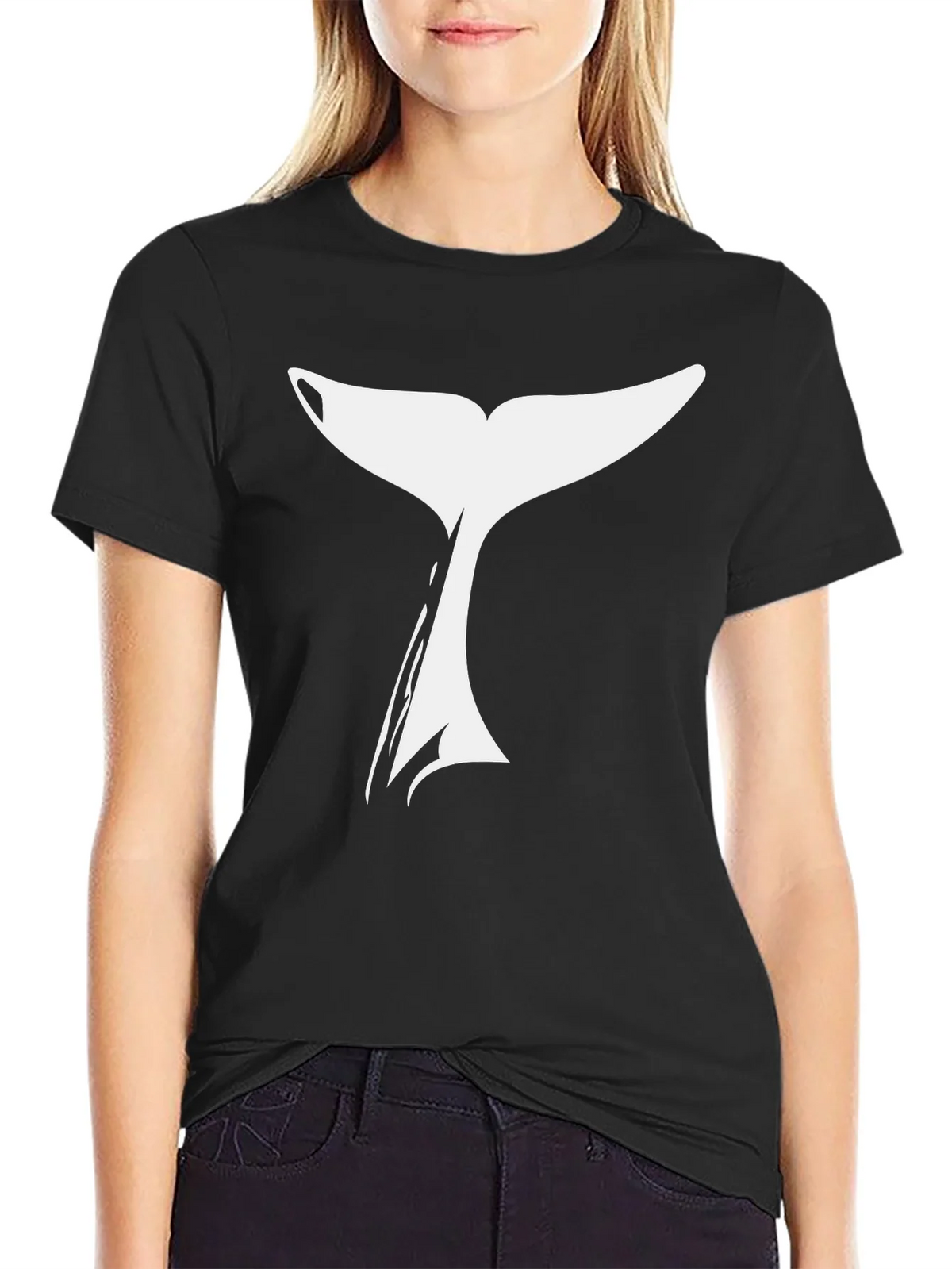 Whale Tail Graphic T-Shirt - Black product image 2