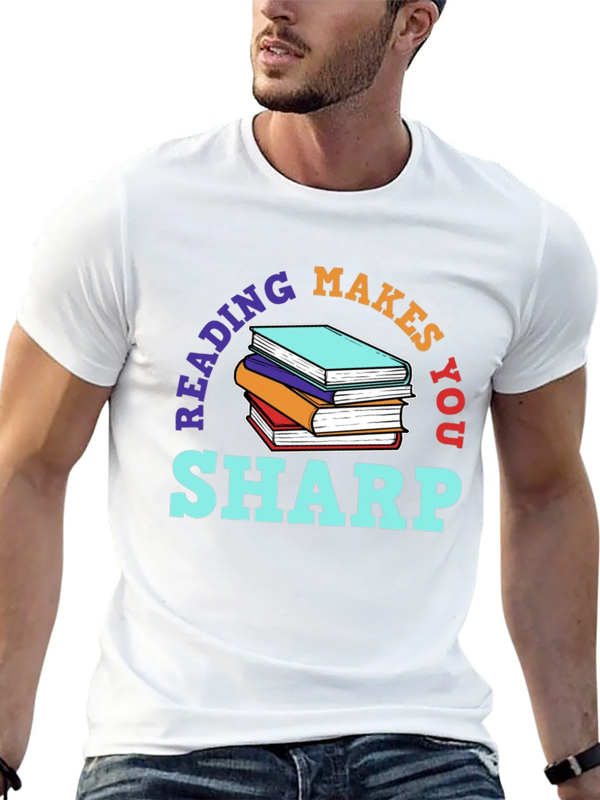 Reading Makes You Sharp Black T-Shirt product image 12