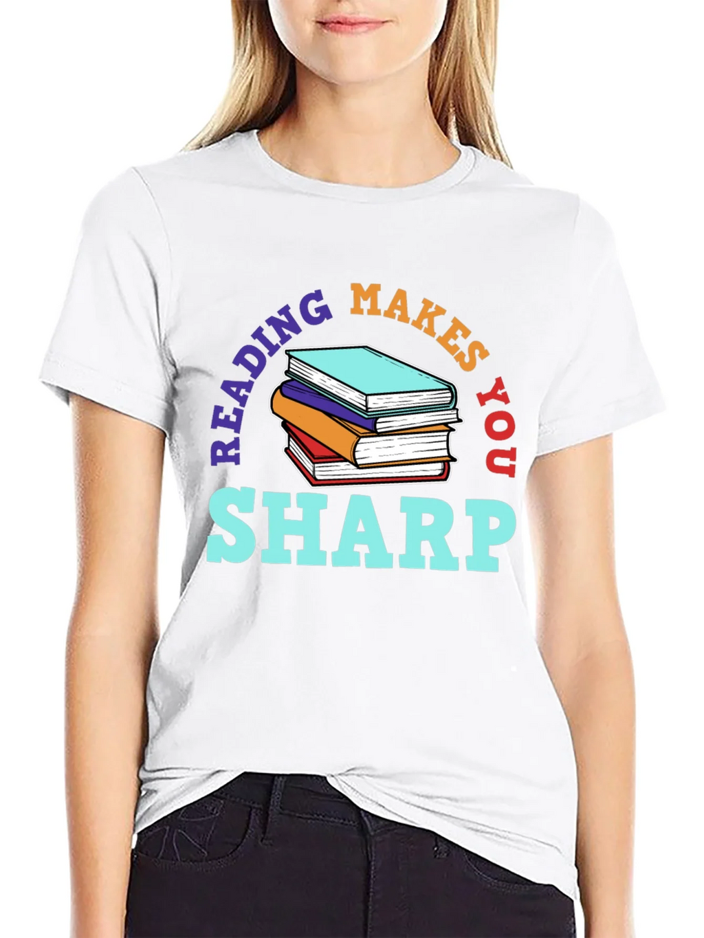 Reading Makes You Sharp Black T-Shirt product image 8