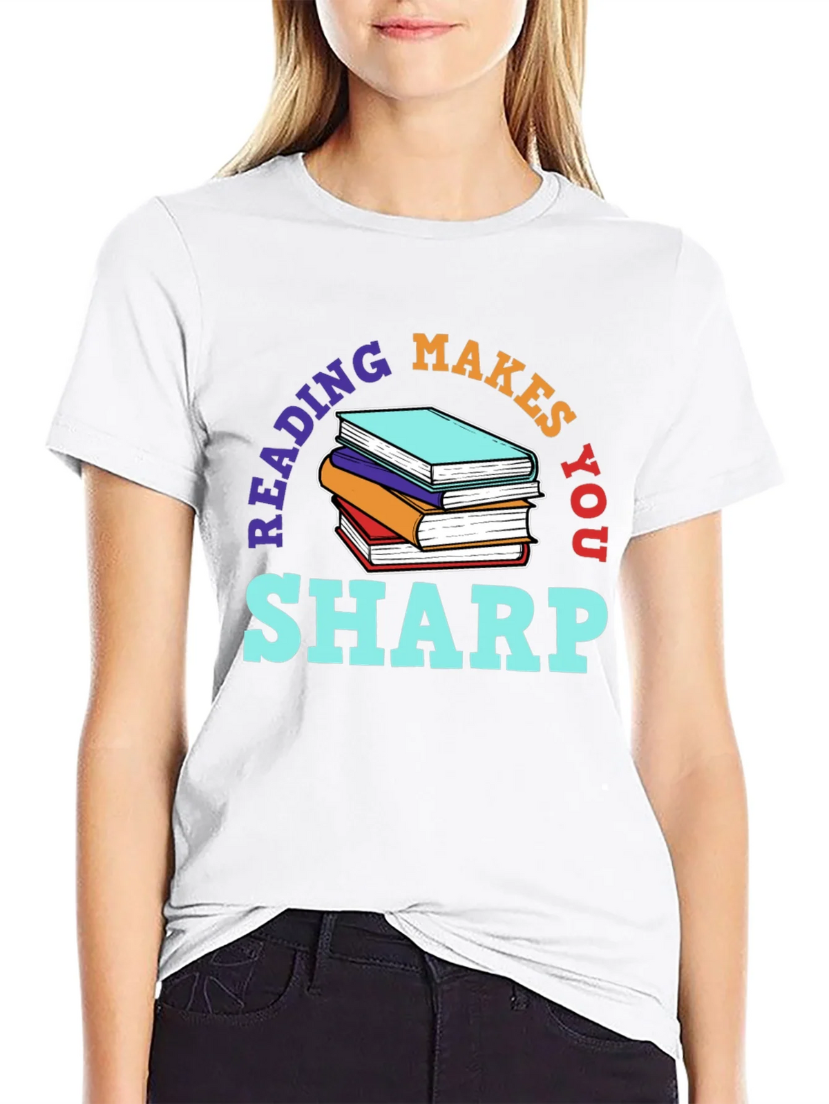 Reading Makes You Sharp Black T-Shirt product image 8