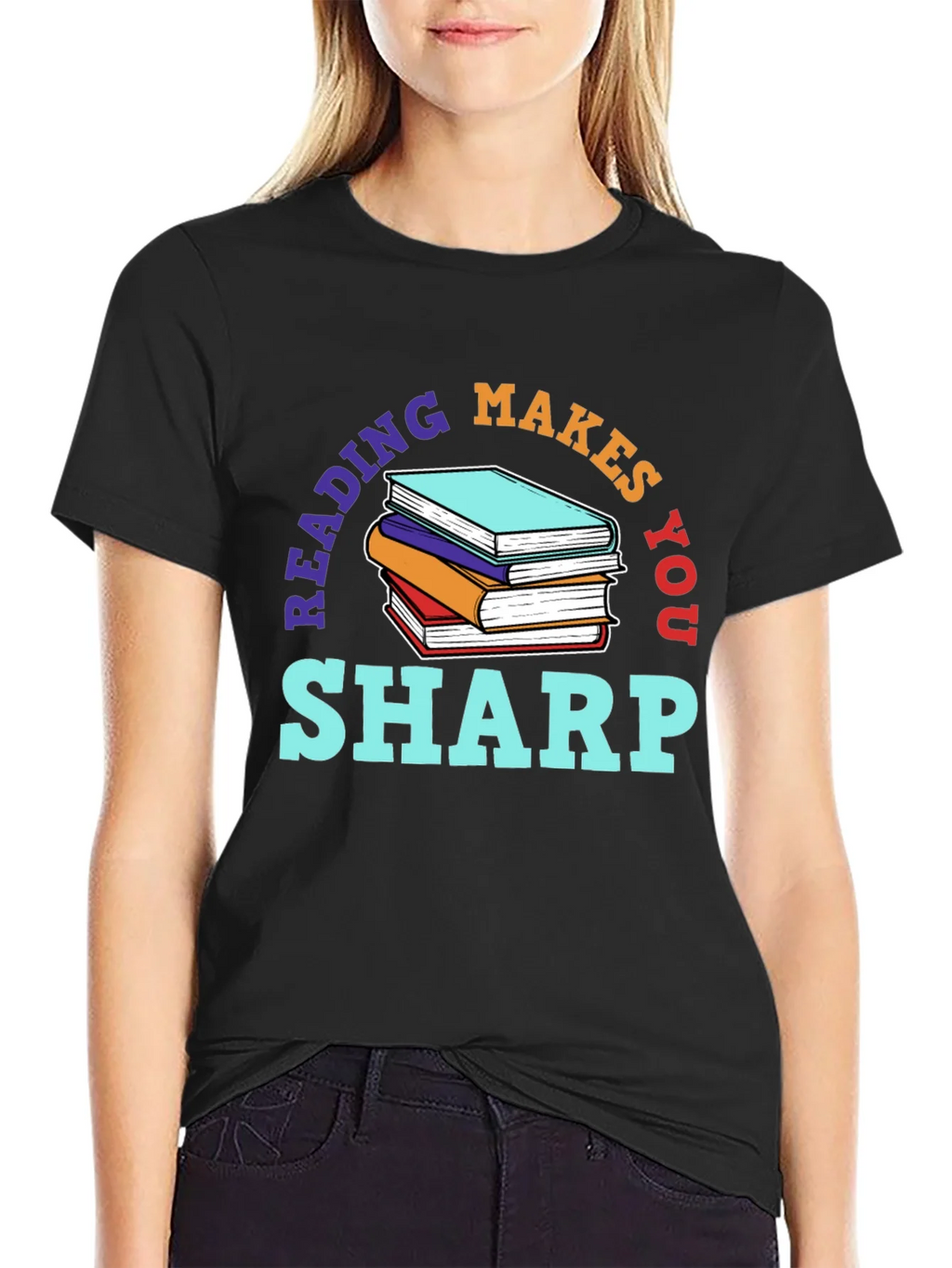 Reading Makes You Sharp Black T-Shirt product image 2
