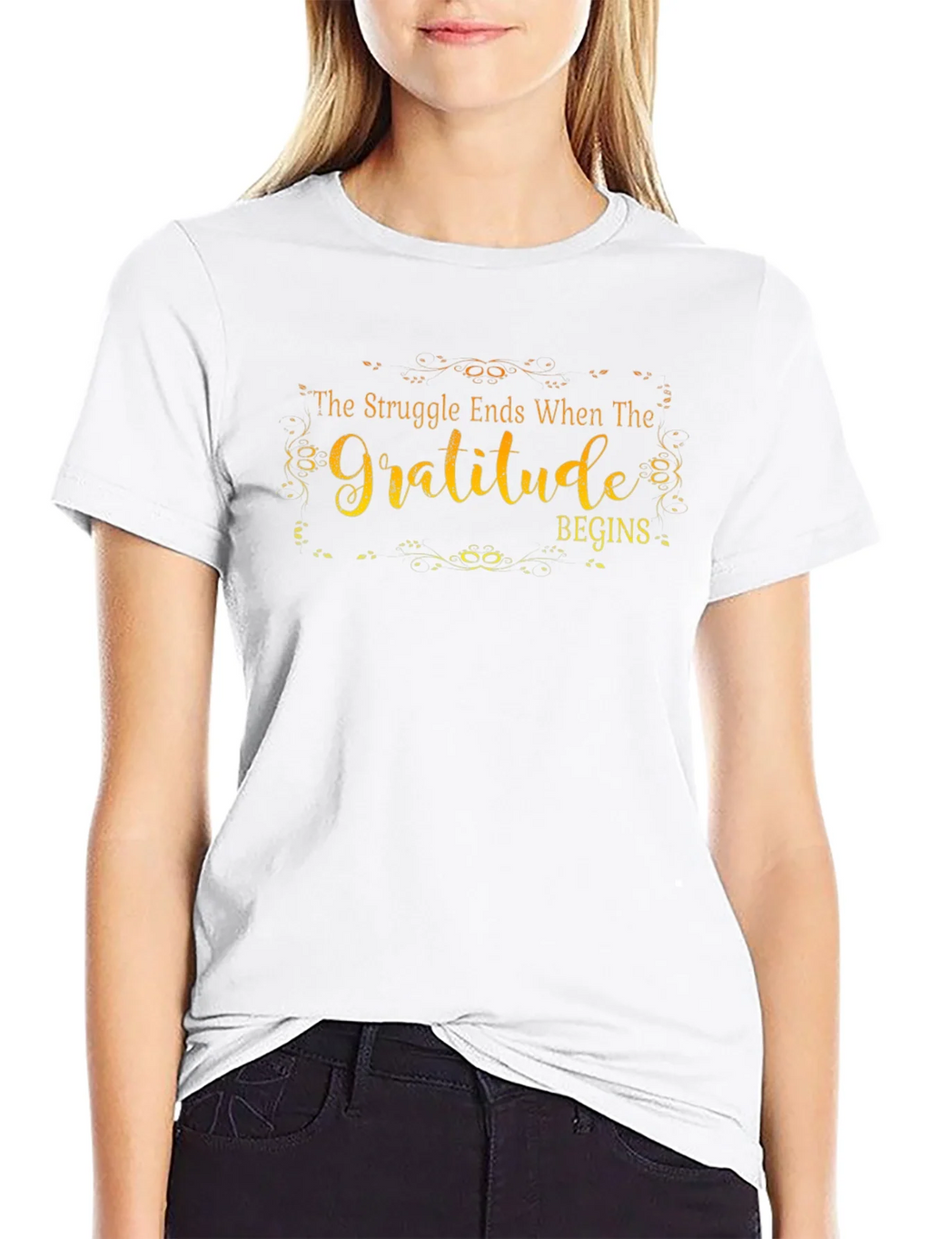 Gratitude Begins Graphic T-Shirt - Inspirational Design product image 8