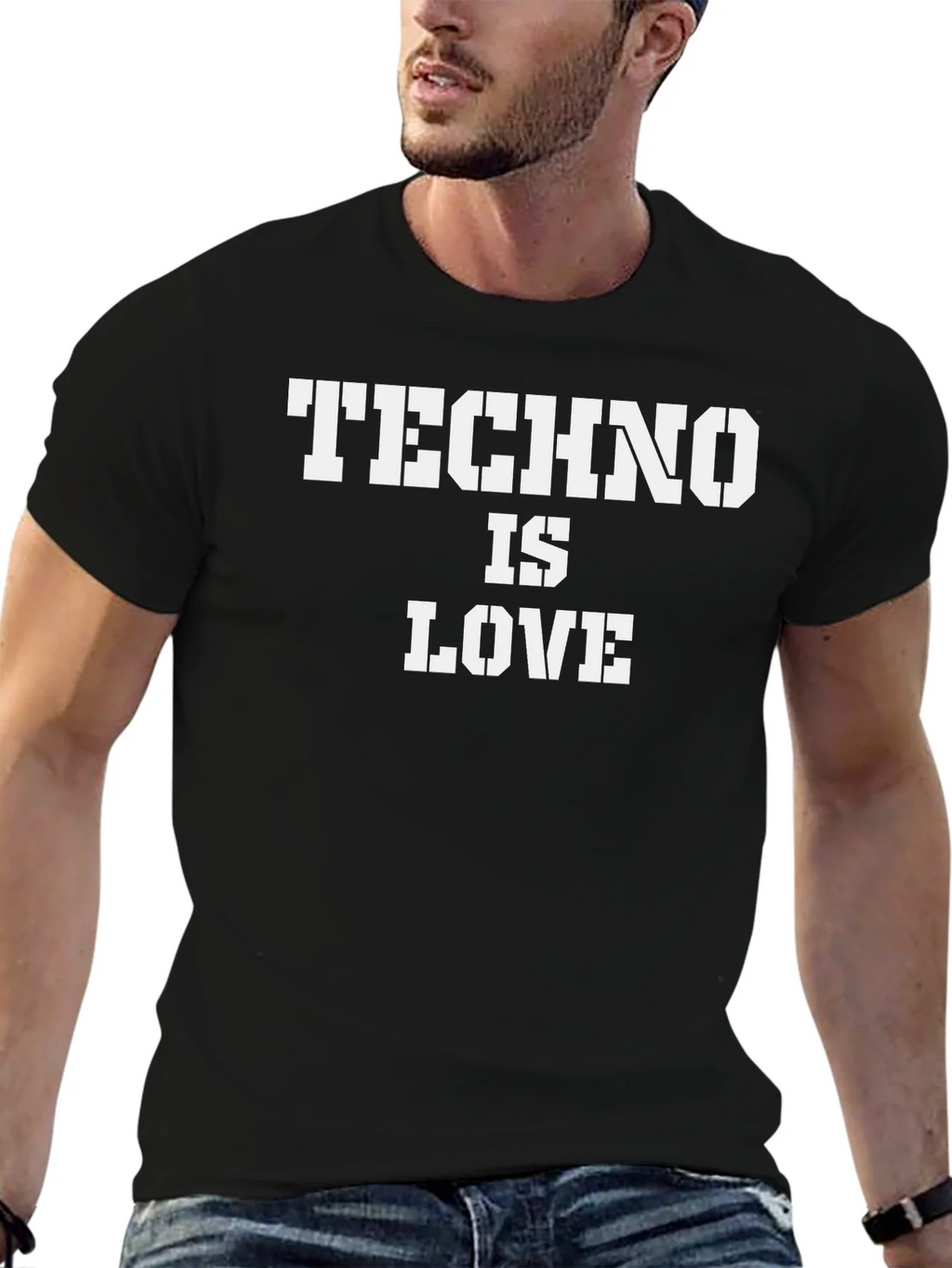 Techno is Love Black T-Shirt product image 6