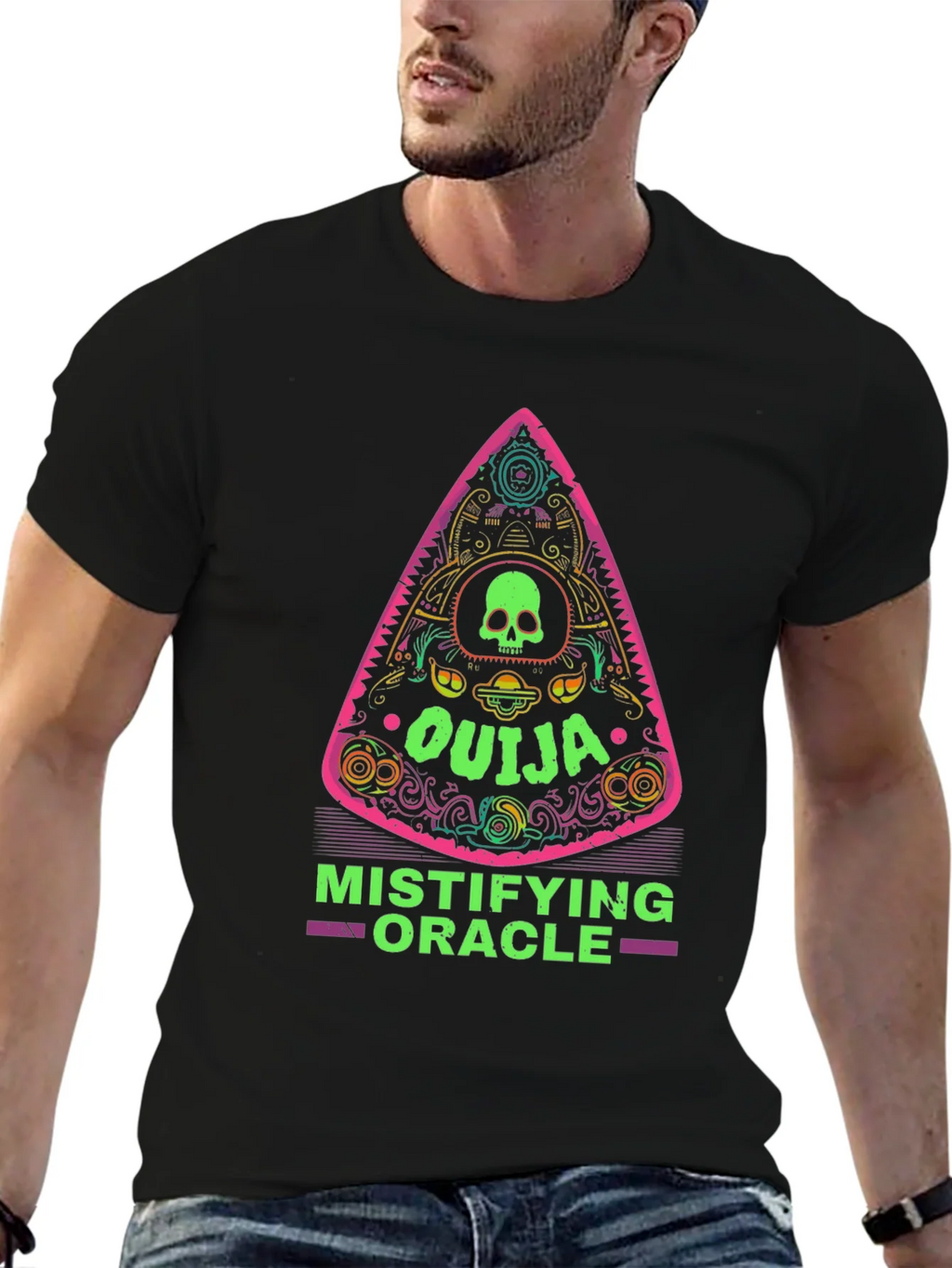Ouija Mistifying Oracle Graphic Tee - Unisex Black T-Shirt product image 6