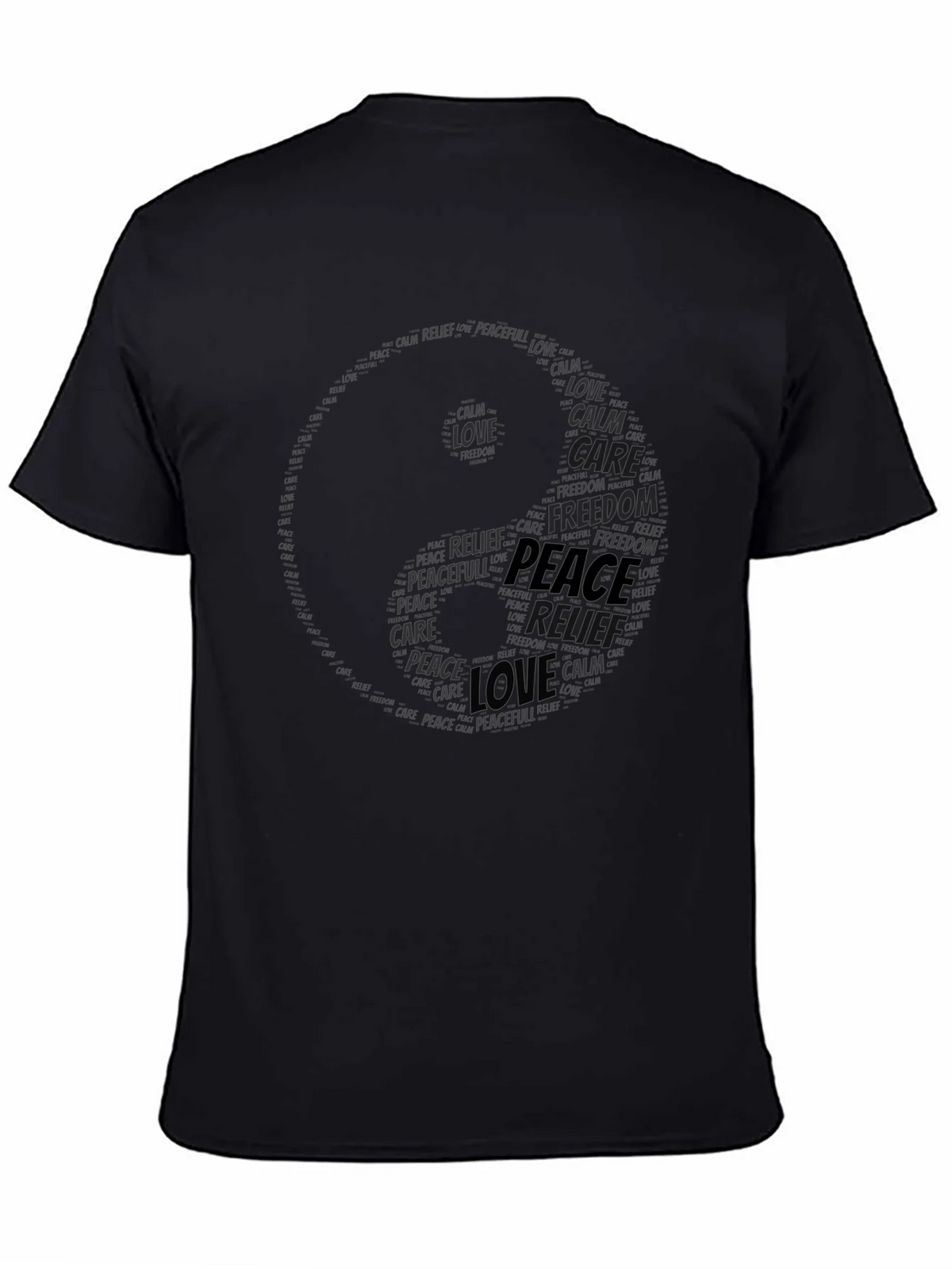 Yin Yang Peace Word Art T-Shirt product image 4