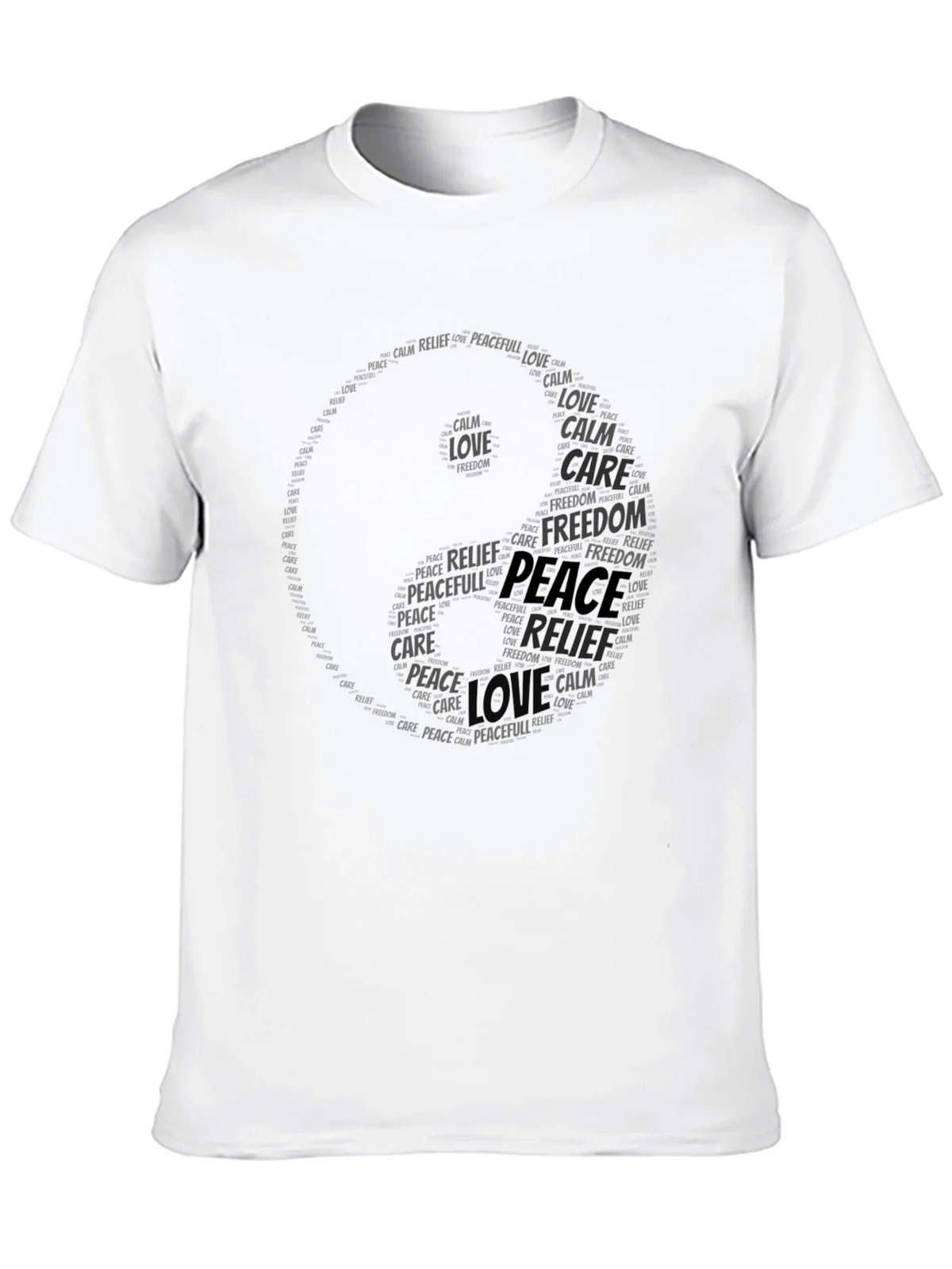 Yin Yang Peace Word Art T-Shirt product image 9