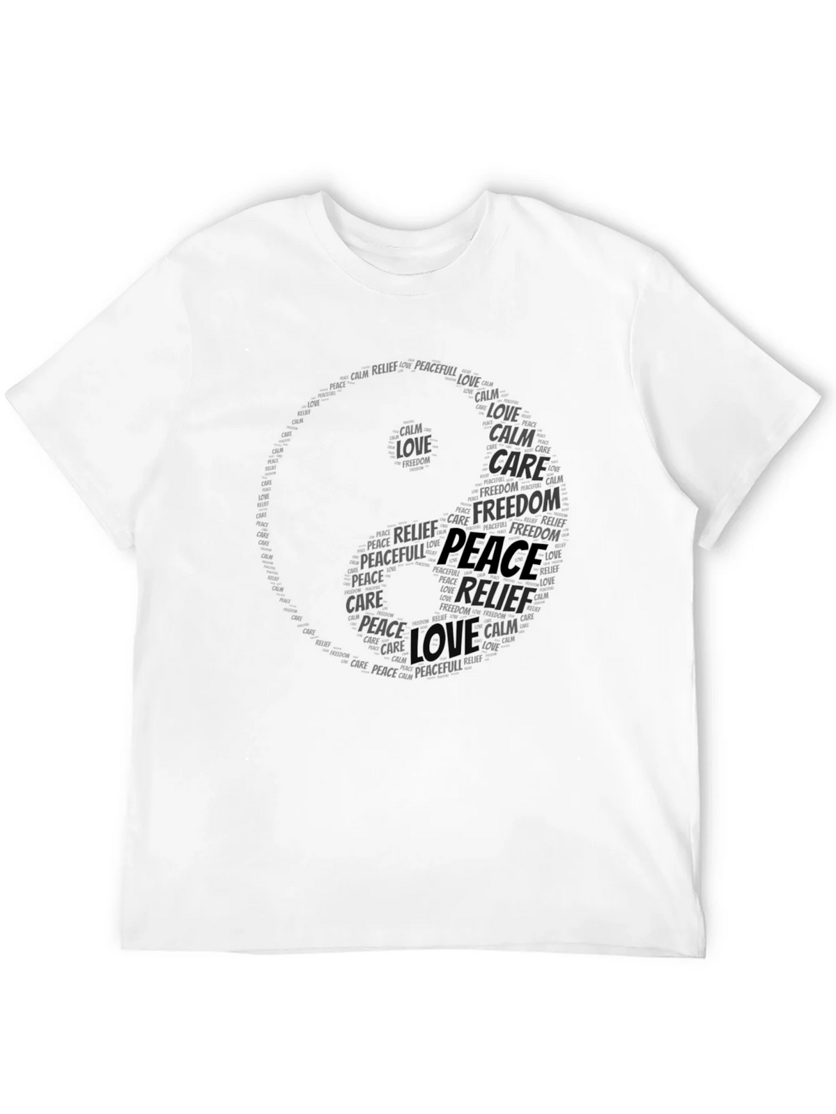Yin Yang Peace Word Art T-Shirt product image 11