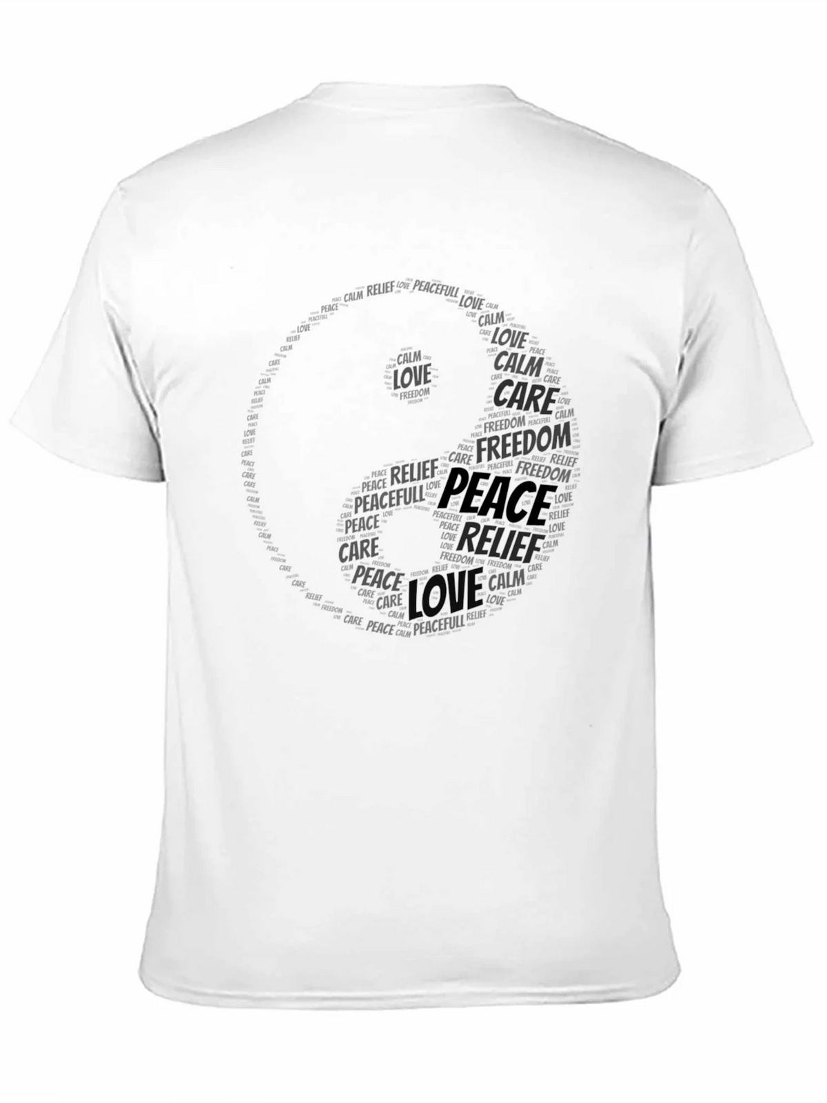 Yin Yang Peace Word Art T-Shirt product image 10