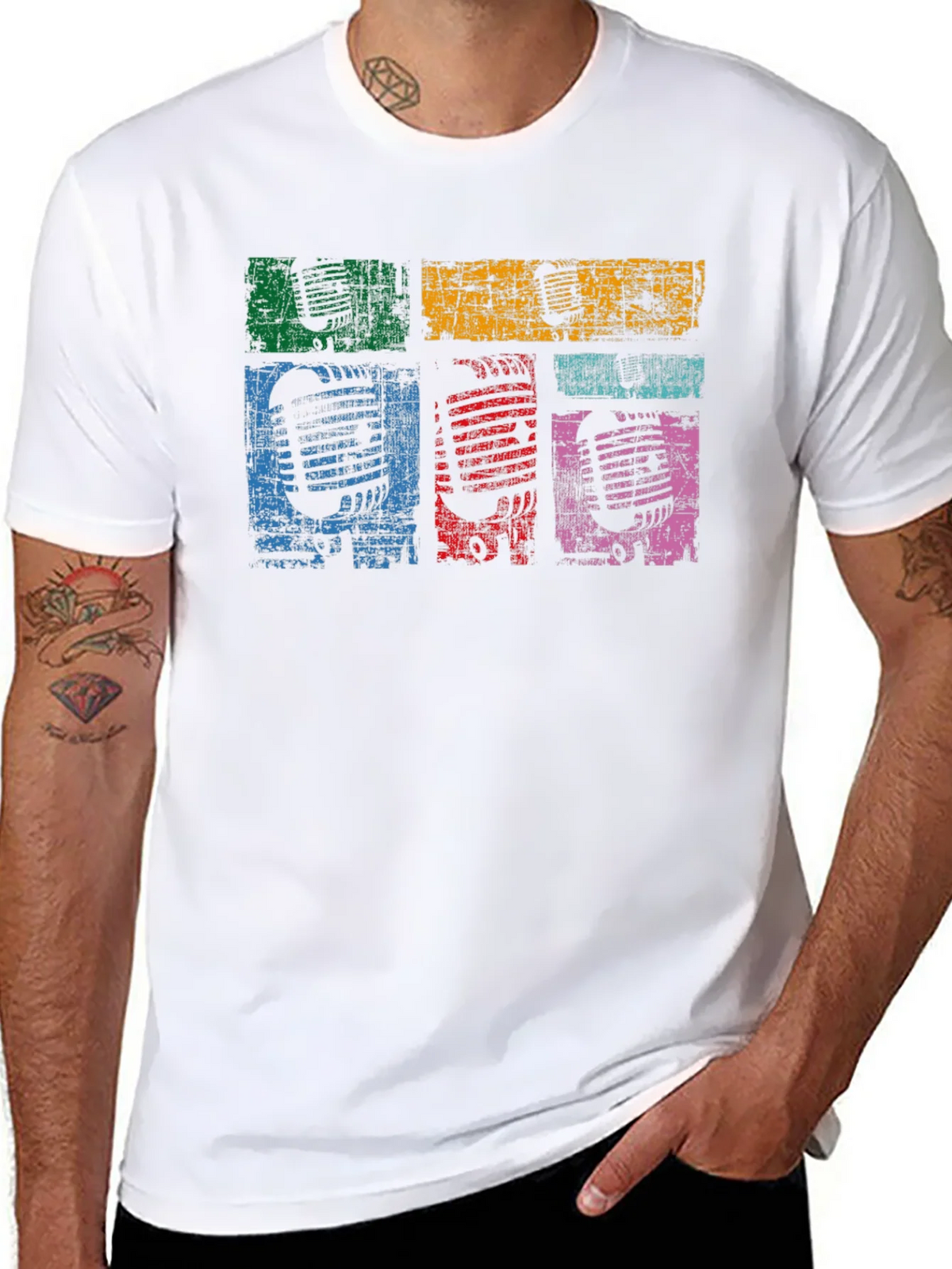 Retro Microphone Graphic T-Shirt product image 7