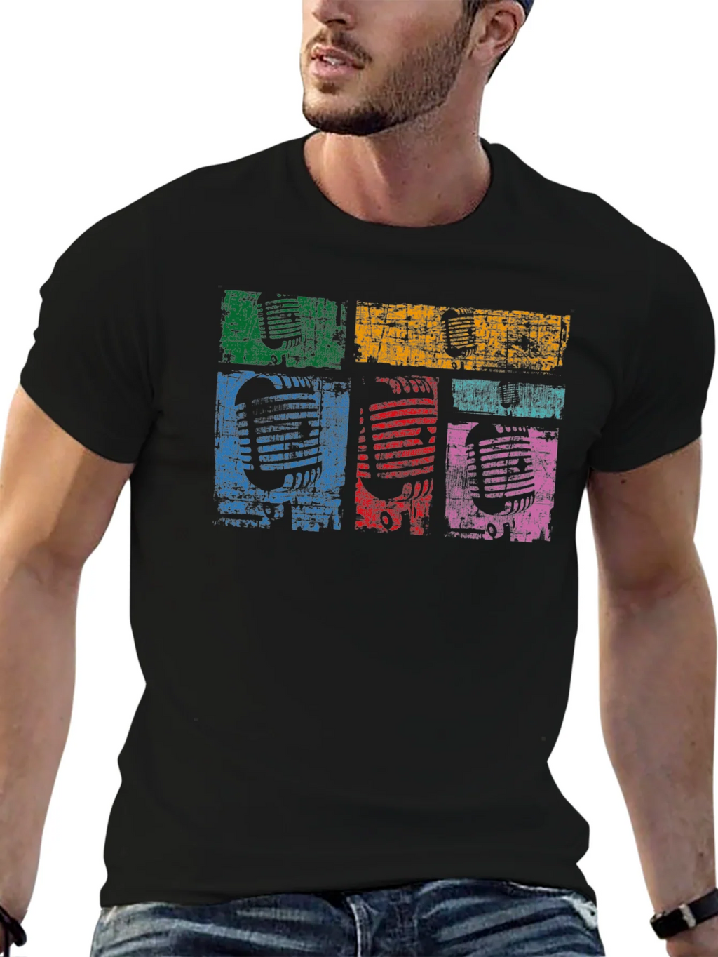 Retro Microphone Graphic T-Shirt product image 6