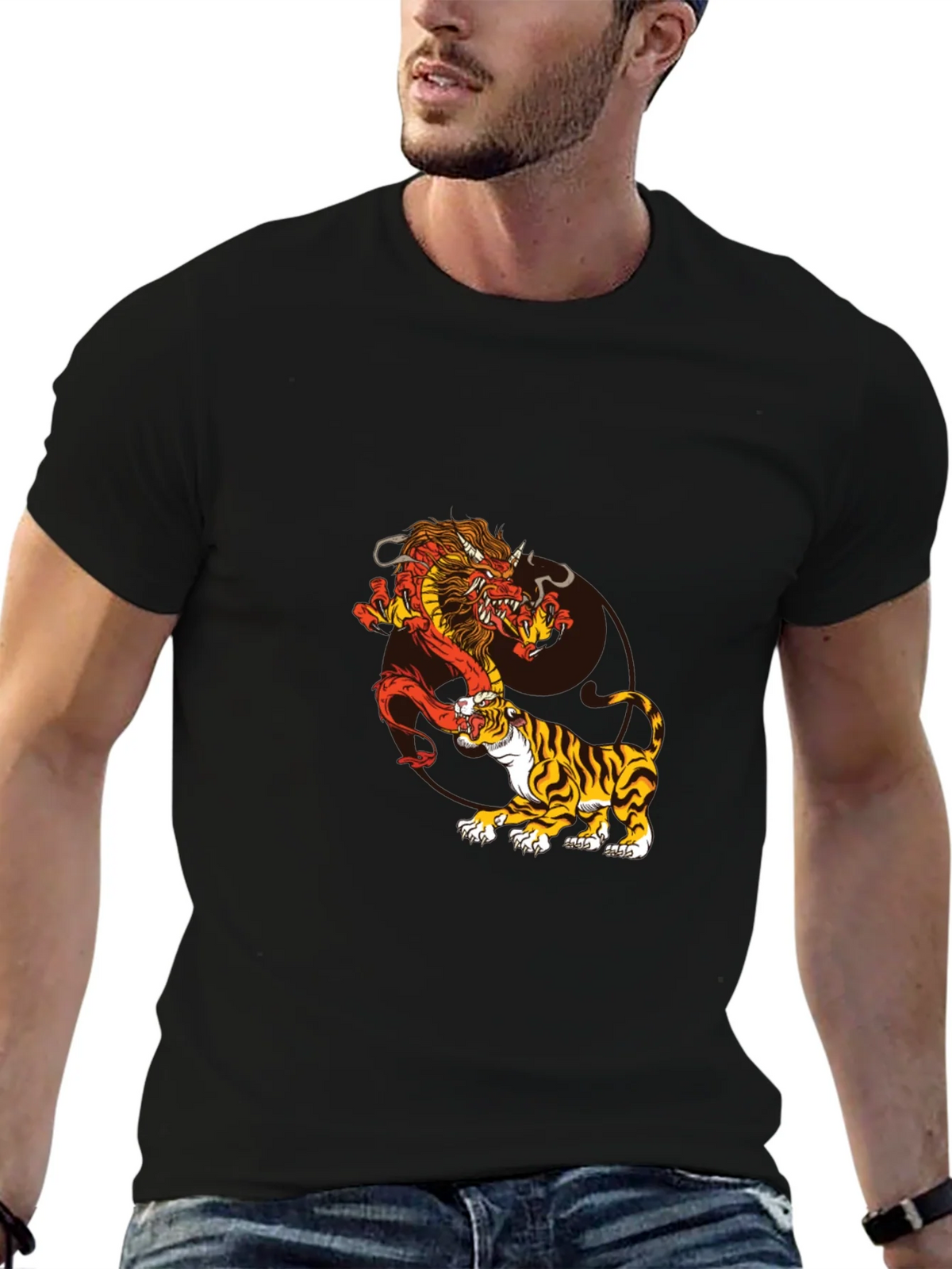 Dragon and Tiger Graphic Tee - Black product image 6