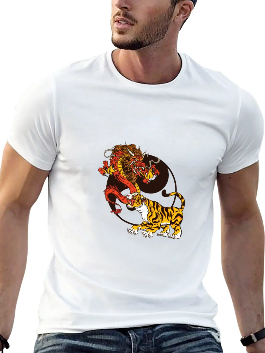Dragon and Tiger Graphic Tee - Black product image 12