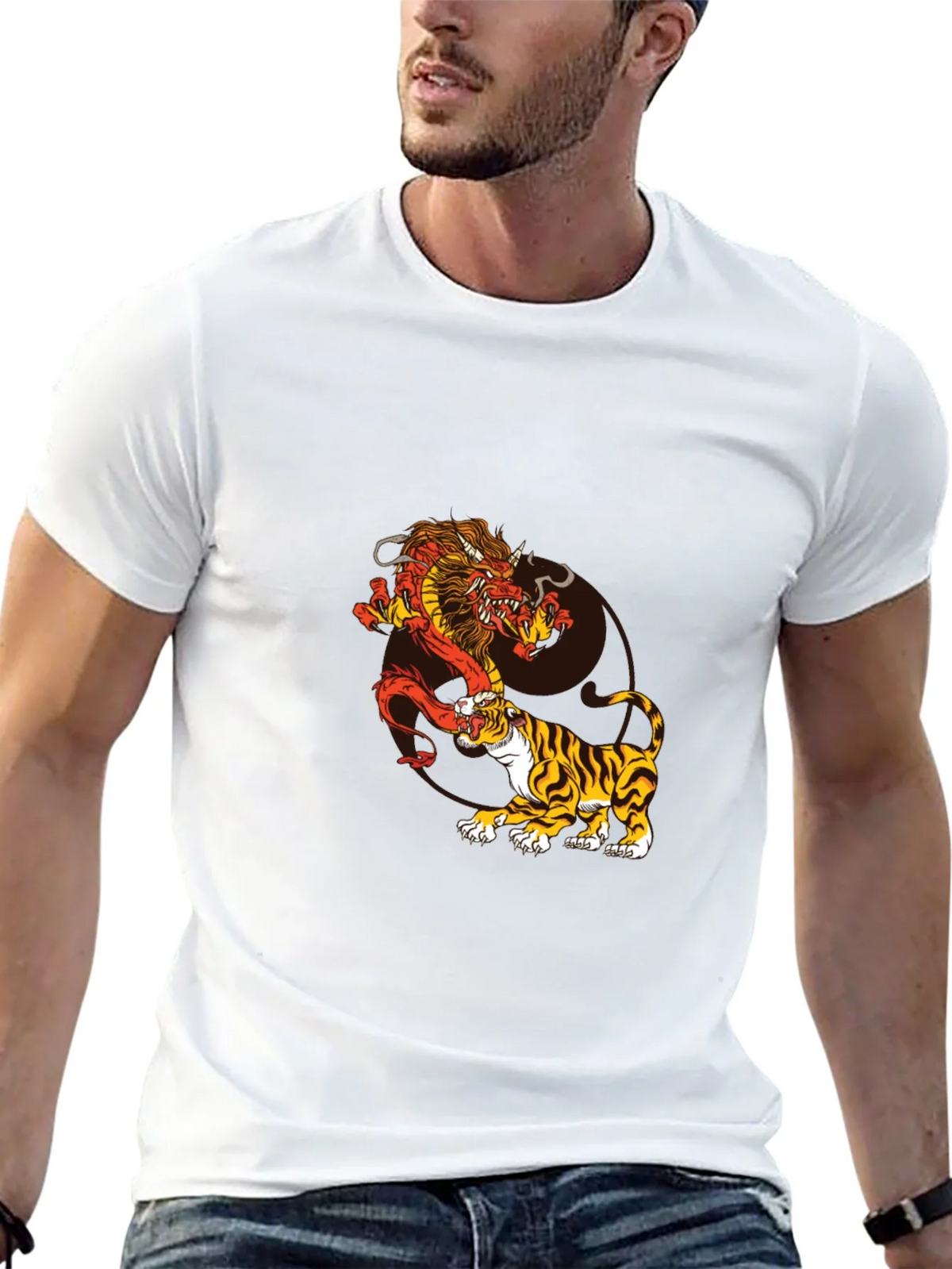 Dragon and Tiger Graphic Tee - Black product image 12