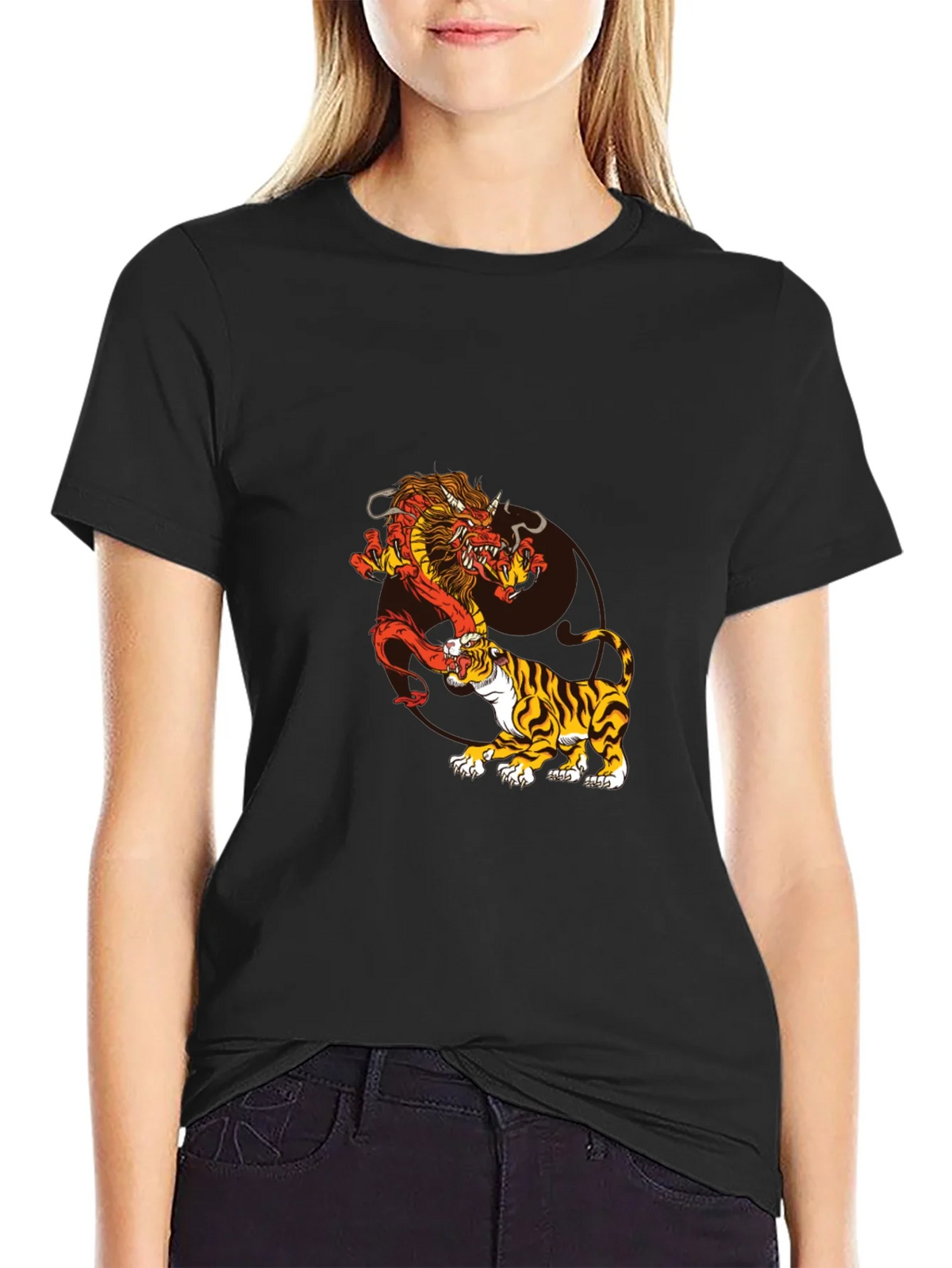 Dragon and Tiger Graphic Tee - Black product image 2