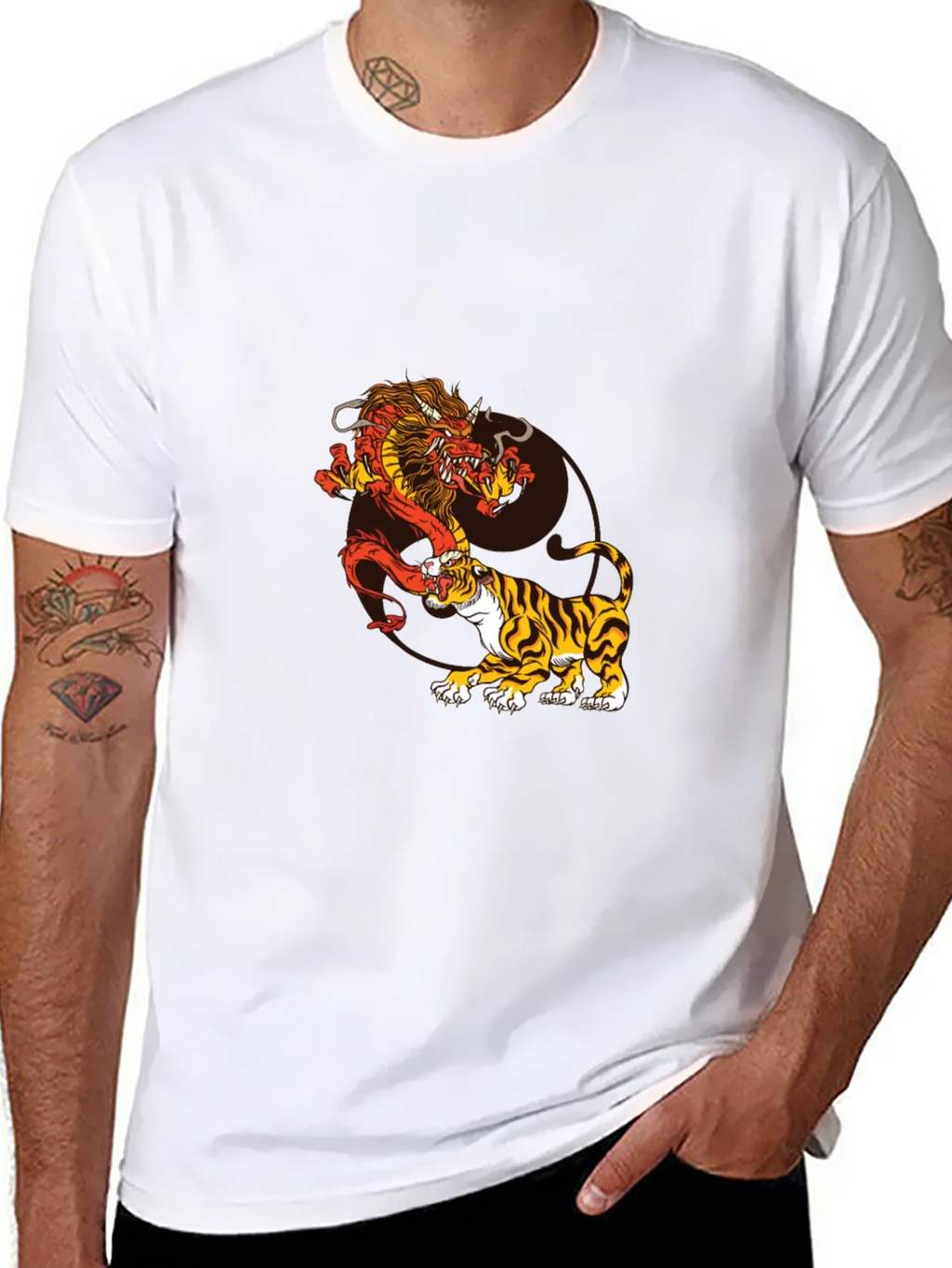 Dragon and Tiger Graphic Tee - Black product image 7