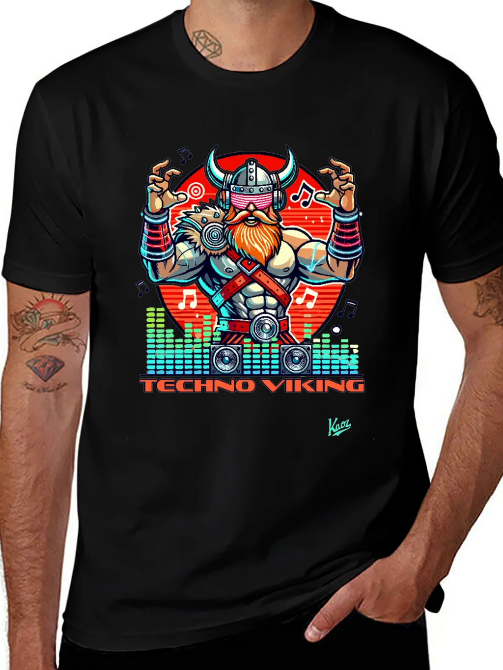 Techno Viking Graphic T-Shirt - EDM Rave Style product image 1